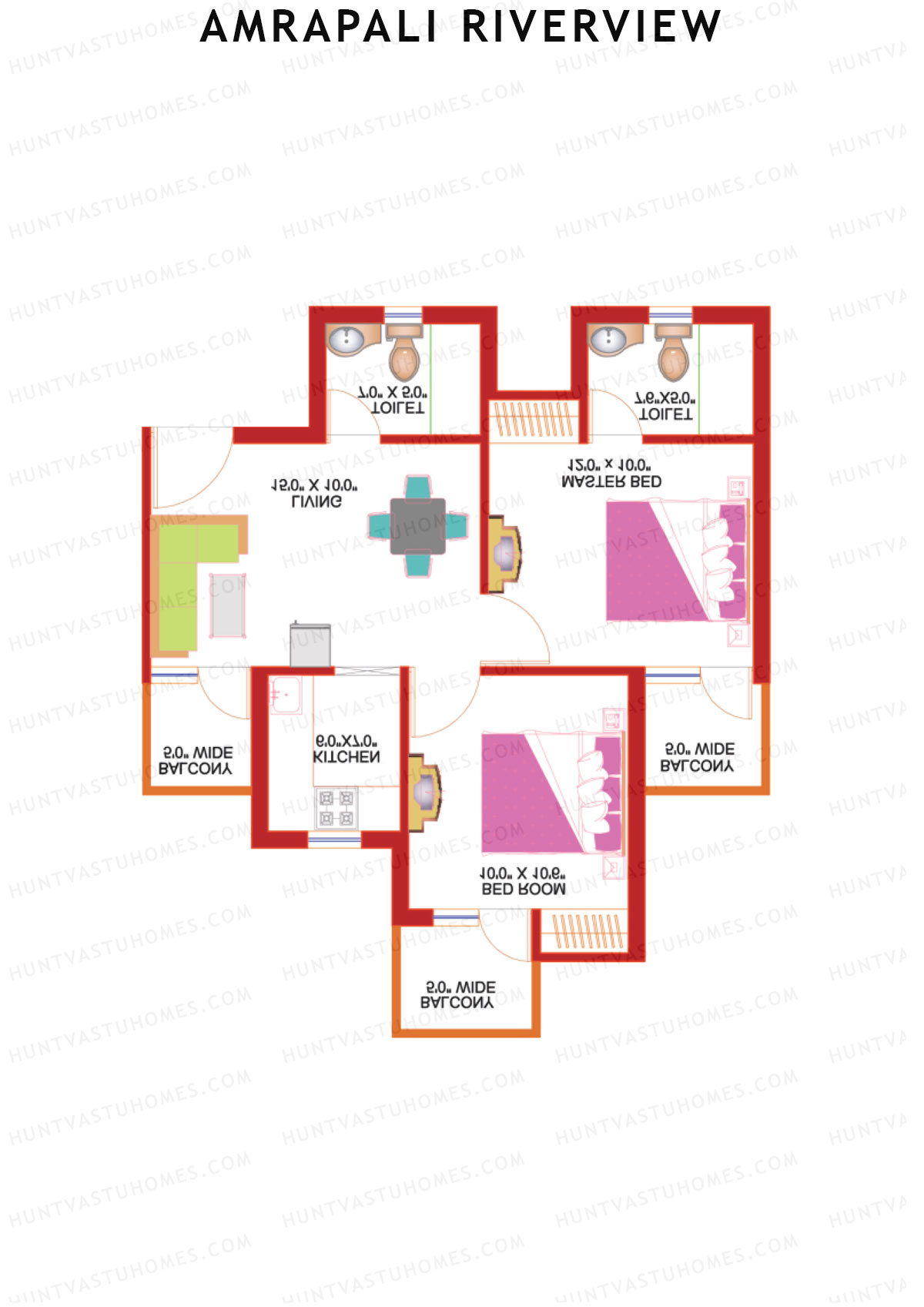 Amrapali Riverview Tower D1 Unit 1 Floor Plan