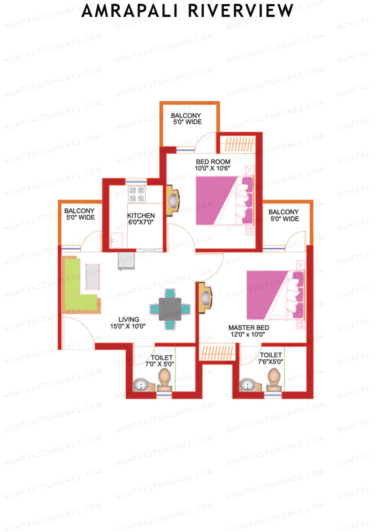 Amrapali Riverview Tower D1 Unit 2 Floor Plan