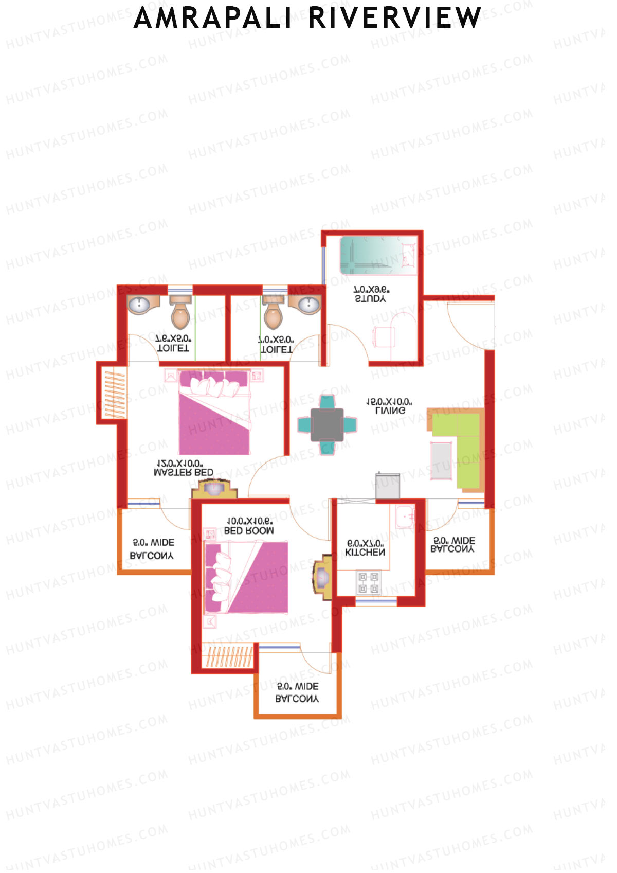 Amrapali Riverview Tower D1 Unit 5 Floor Plan