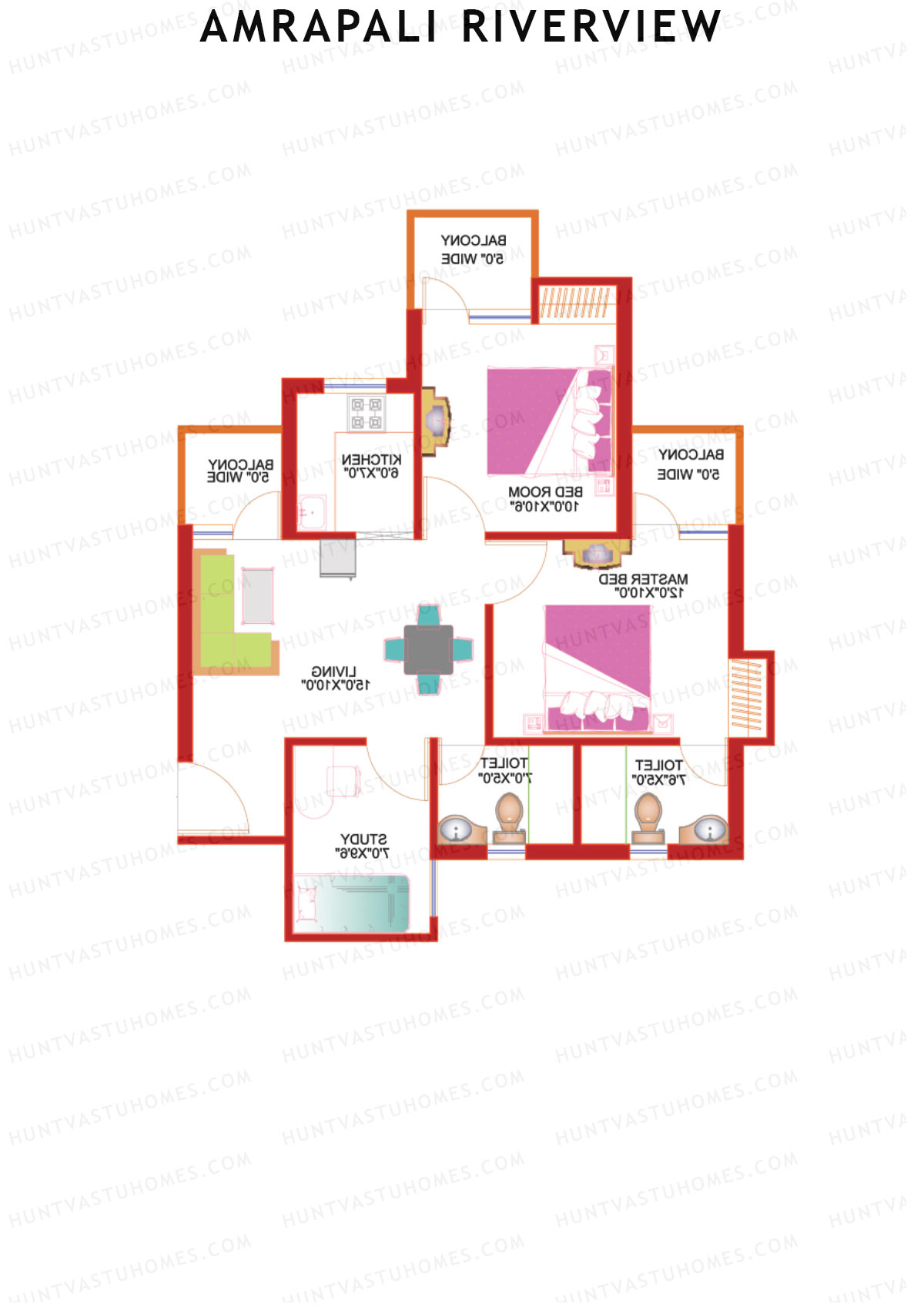 Amrapali Riverview Tower D3 Unit 4 Floor Plan
