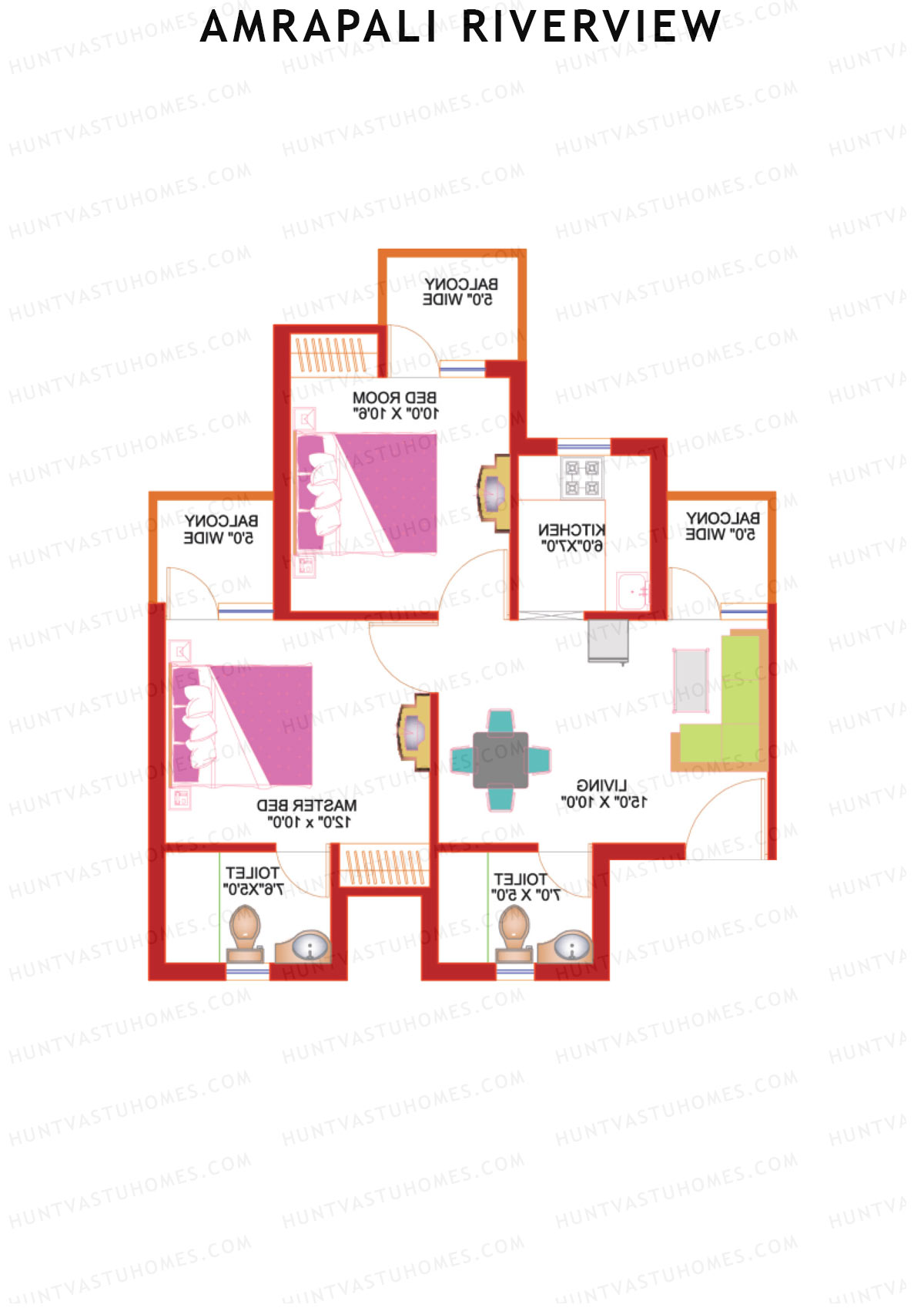 Amrapali Riverview Tower D4 Unit 2 Floor Plan