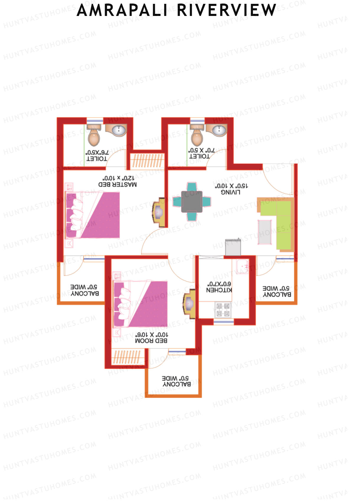 Amrapali Riverview Tower D5 Unit 1 Floor Plan