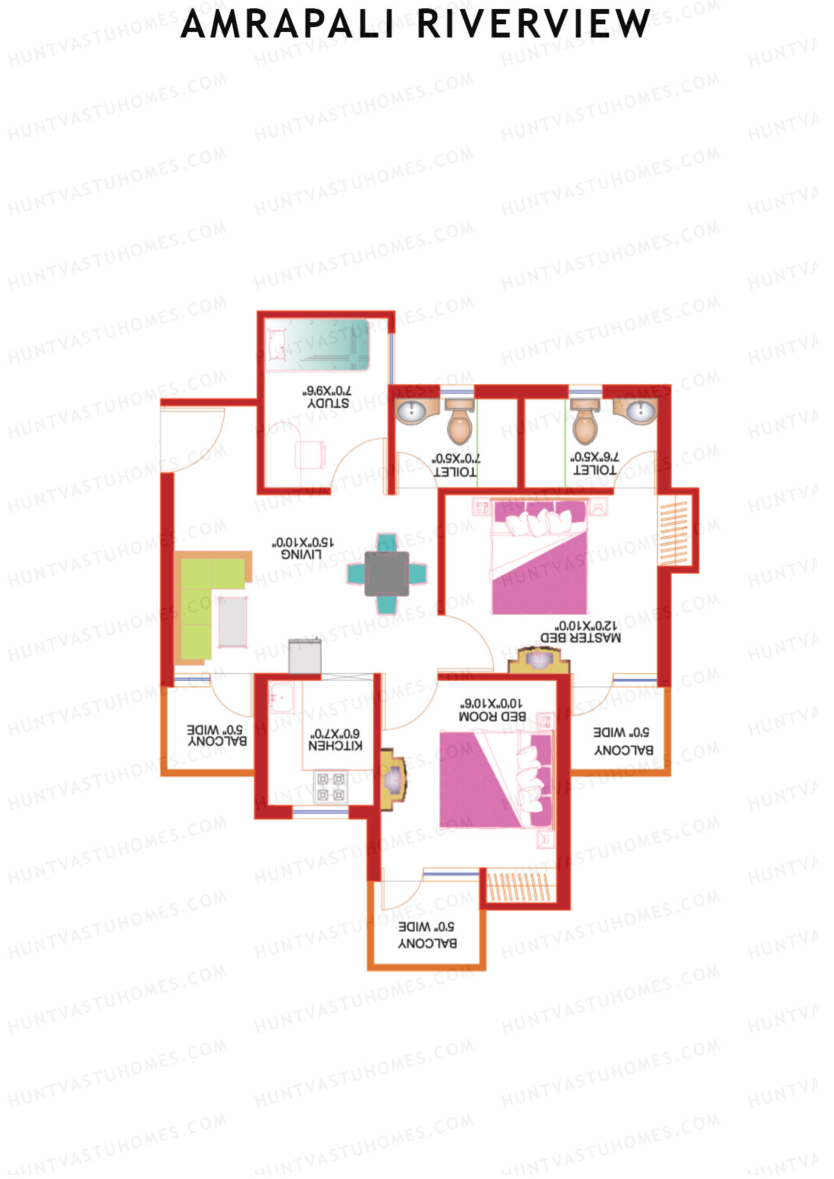 Amrapali Riverview Tower D6 Unit 5 Floor Plan