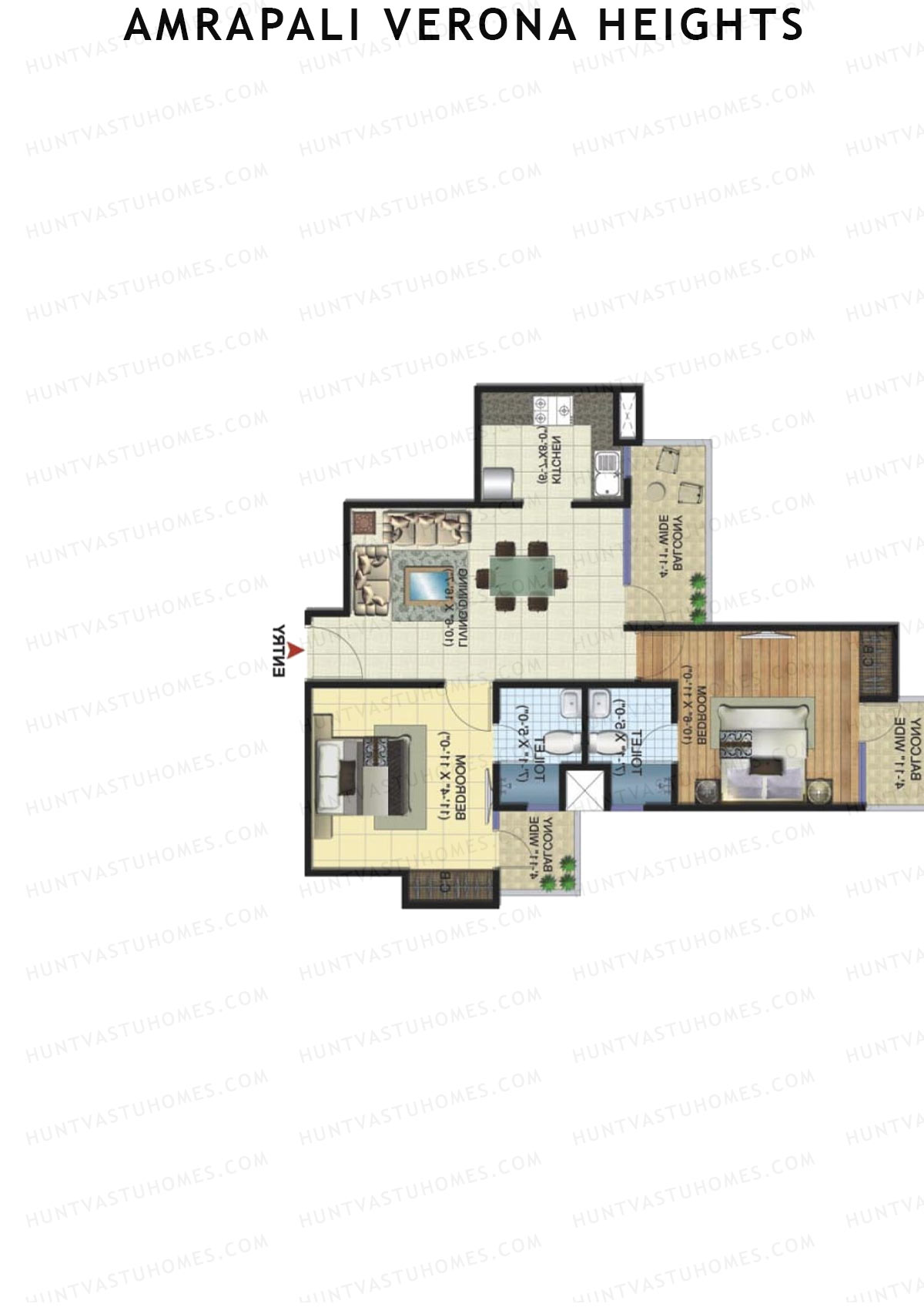 Amrapali Verona Heights Tower B Unit 3 Floor Plan