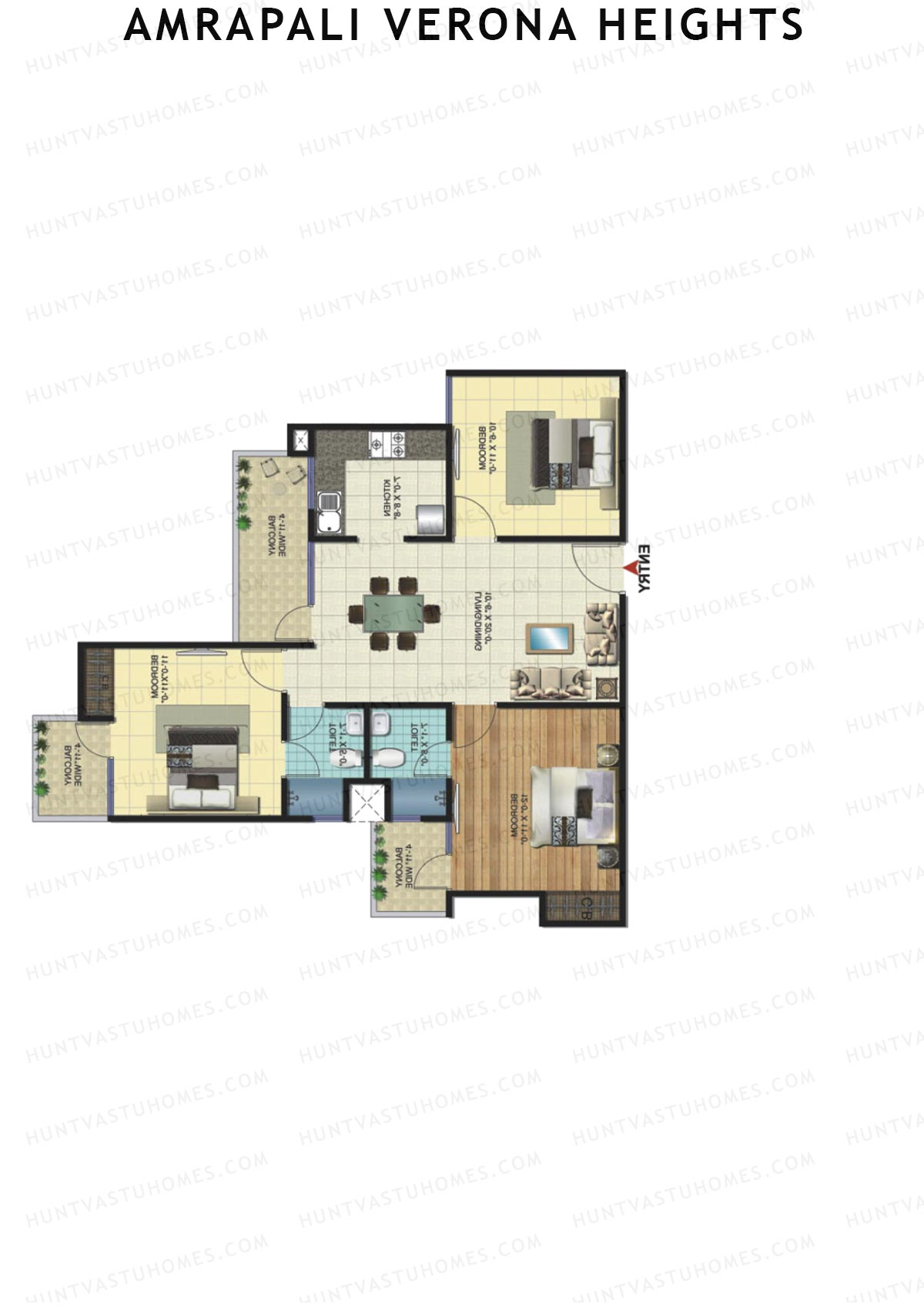 Amrapali Verona Heights Tower B Unit 6 Floor Plan