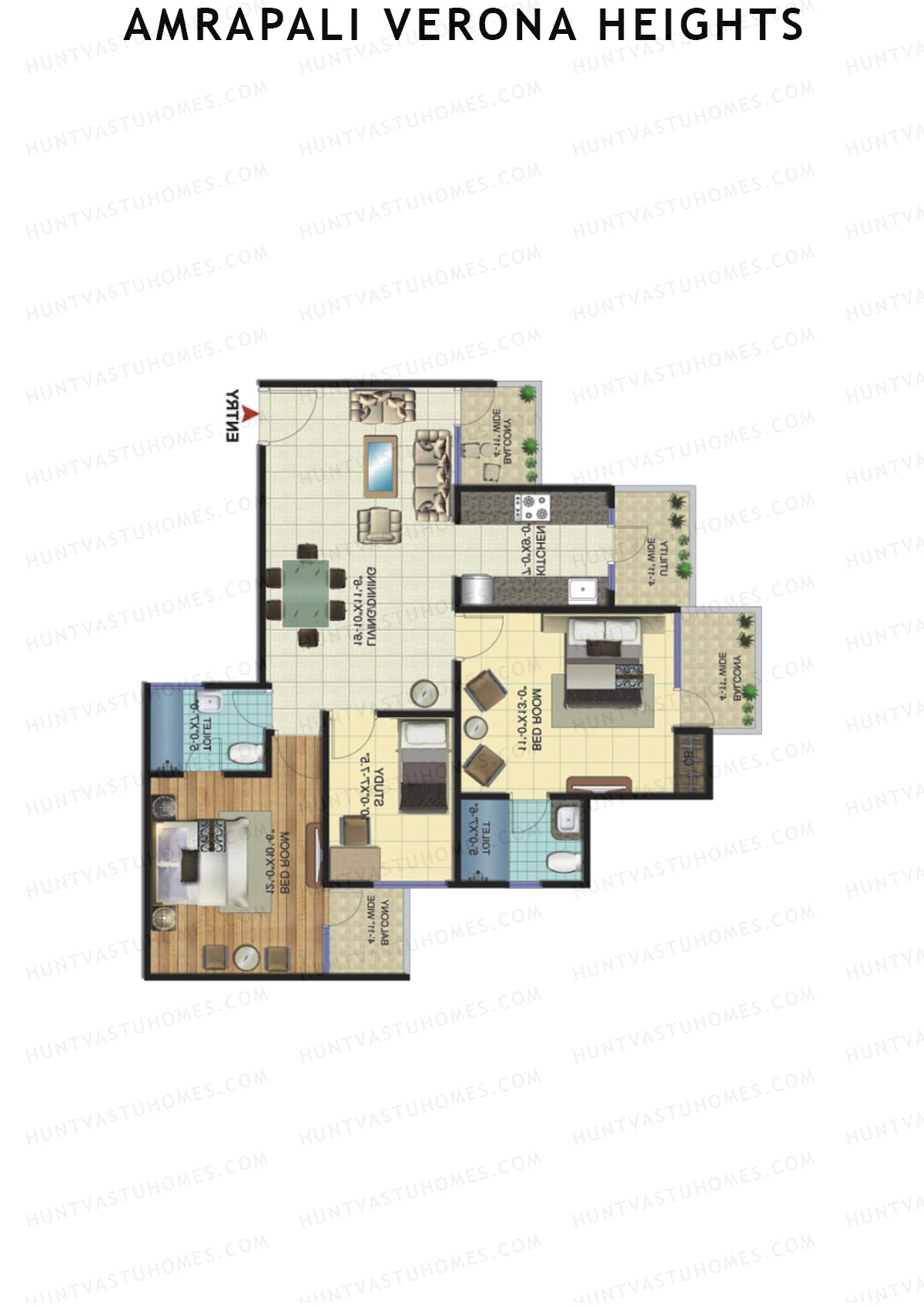 Amrapali Verona Heights Tower C Unit 2 Floor Plan