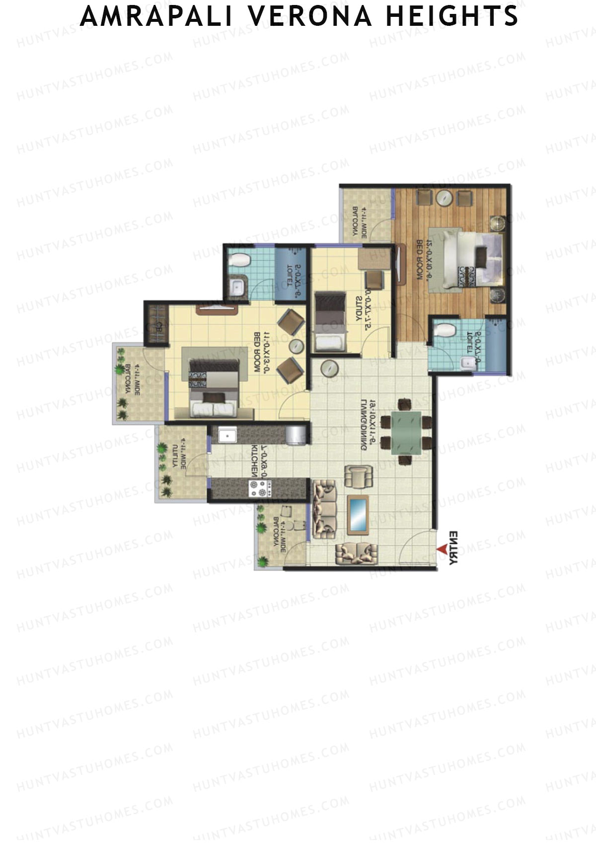 Amrapali Verona Heights Tower C Unit 4 Floor Plan