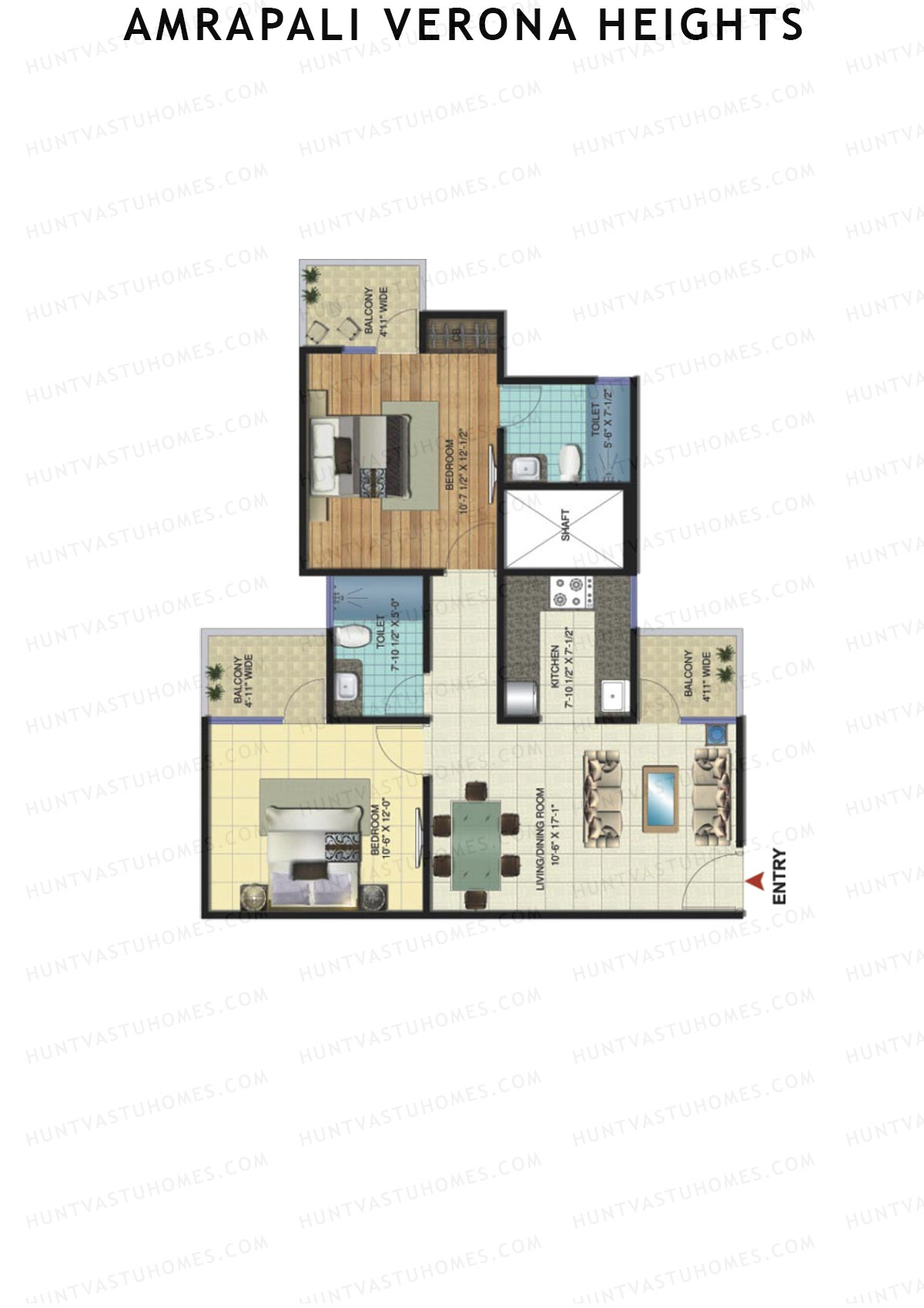Amrapali Verona Heights Tower D Unit 5 Floor Plan