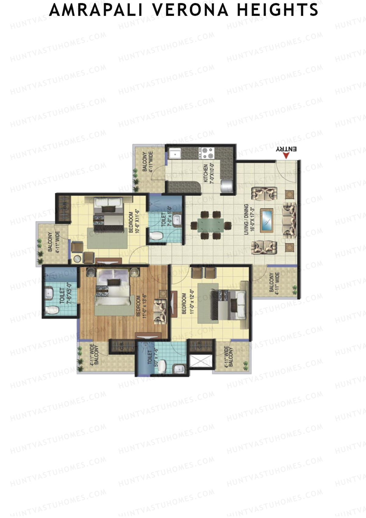 Amrapali Verona Heights Tower E Unit 2 Floor Plan