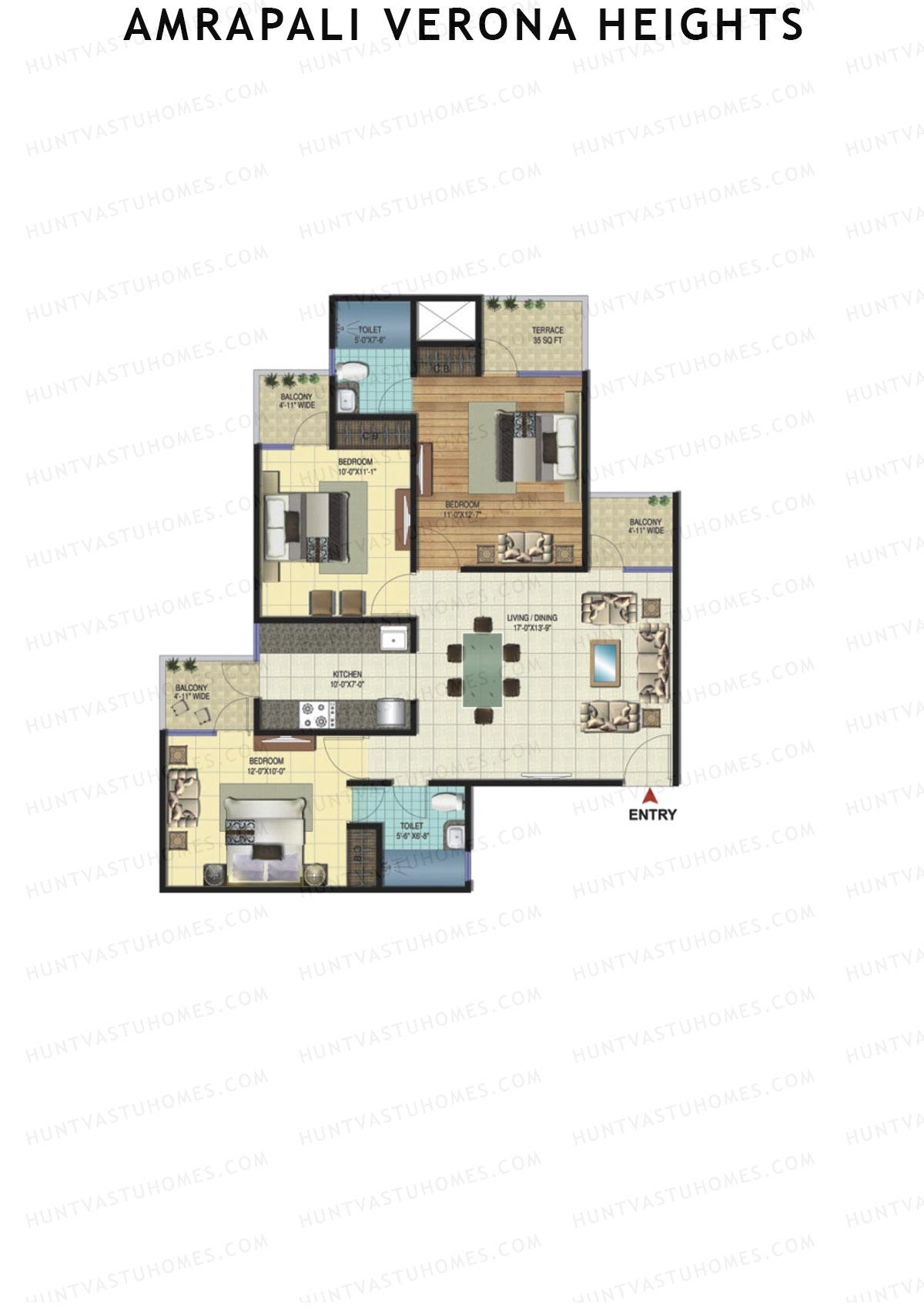 Amrapali Verona Heights Tower E Unit 4 Floor Plan