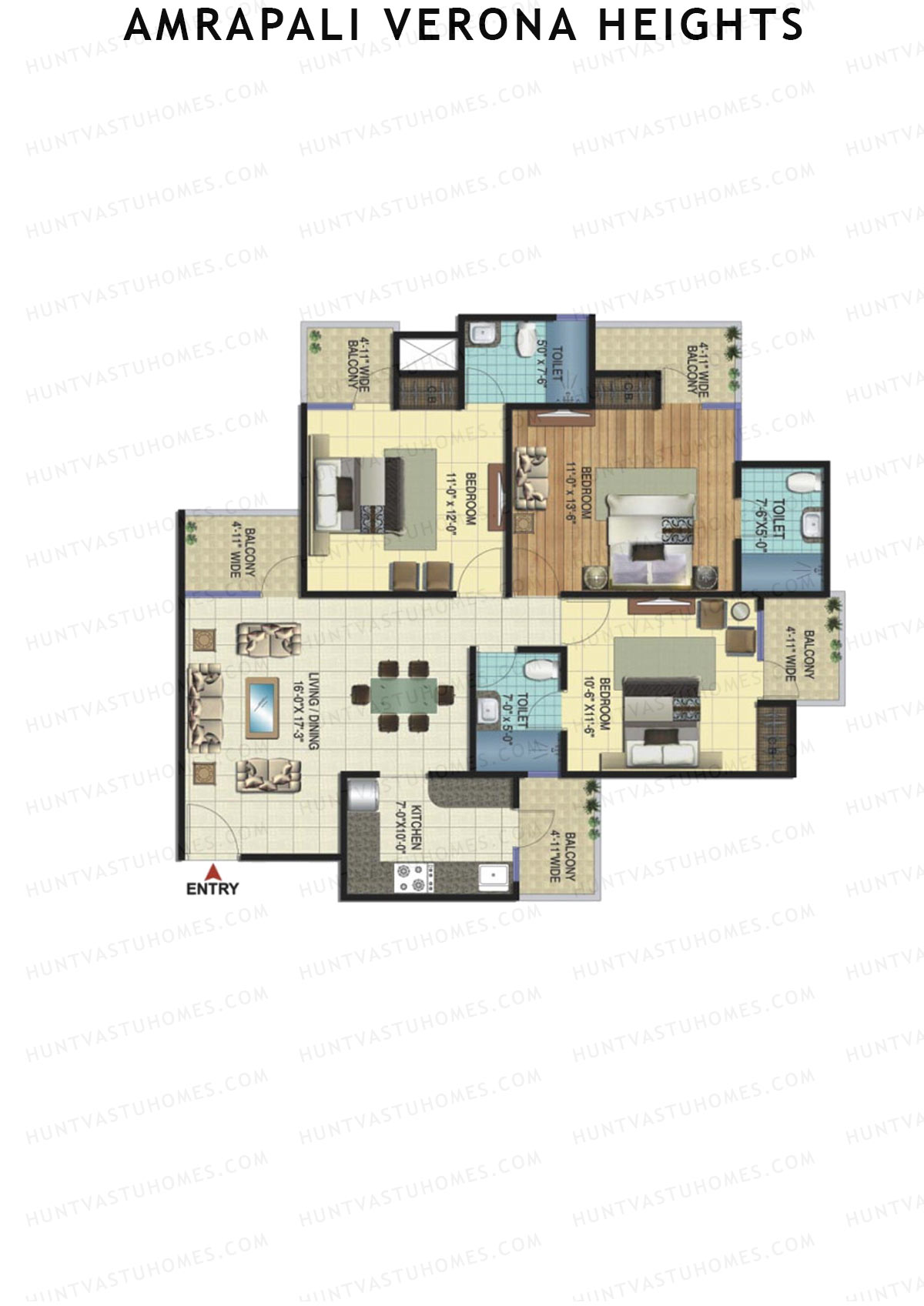 Amrapali Verona Heights Tower E Unit 5 Floor Plan