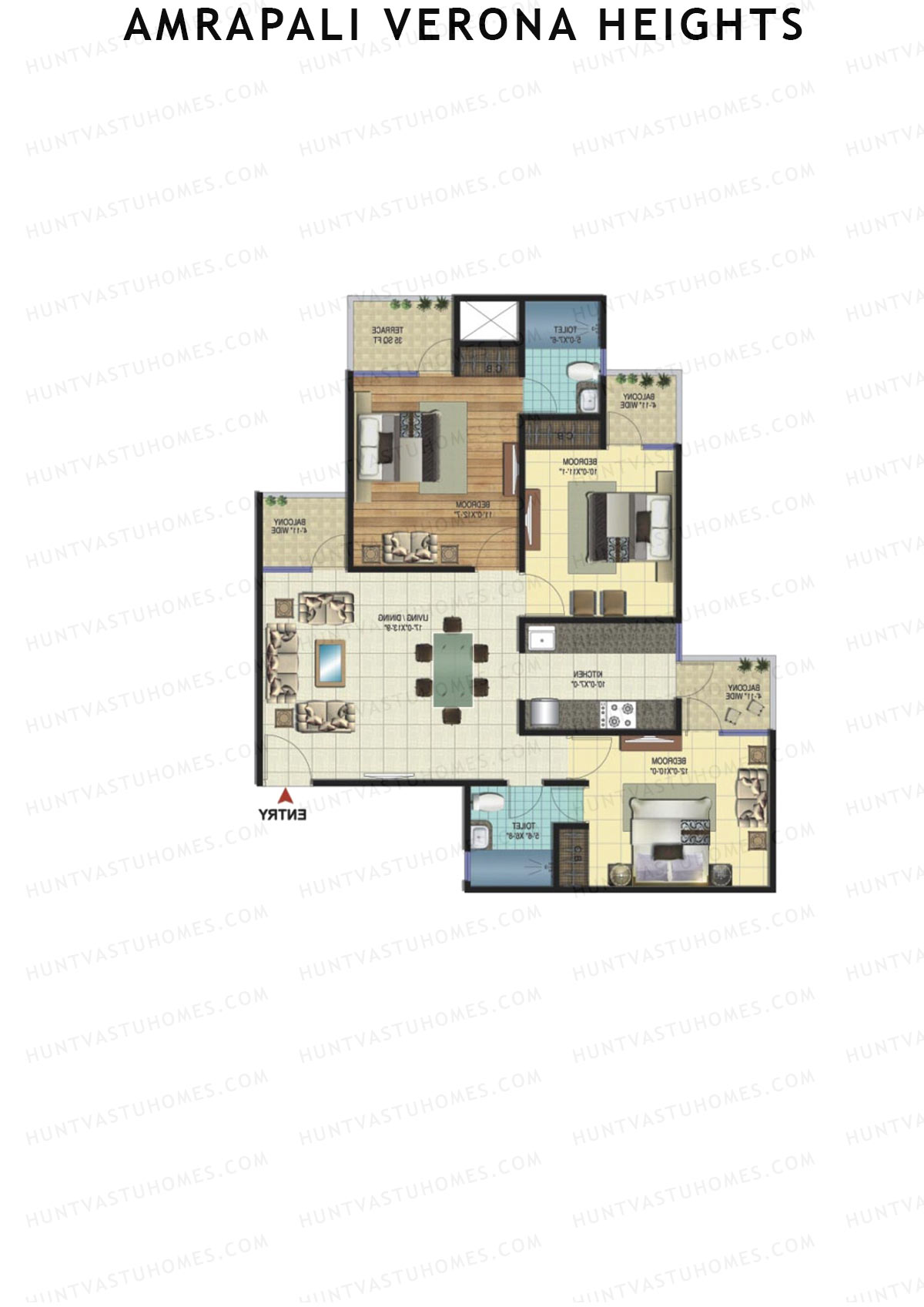 Amrapali Verona Heights Tower E Unit 6 Floor Plan