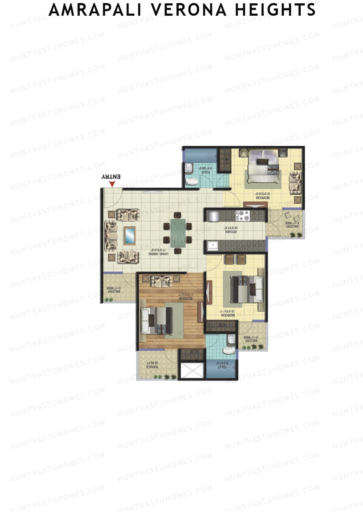 Amrapali Verona Heights Tower F Unit 1 Floor Plan