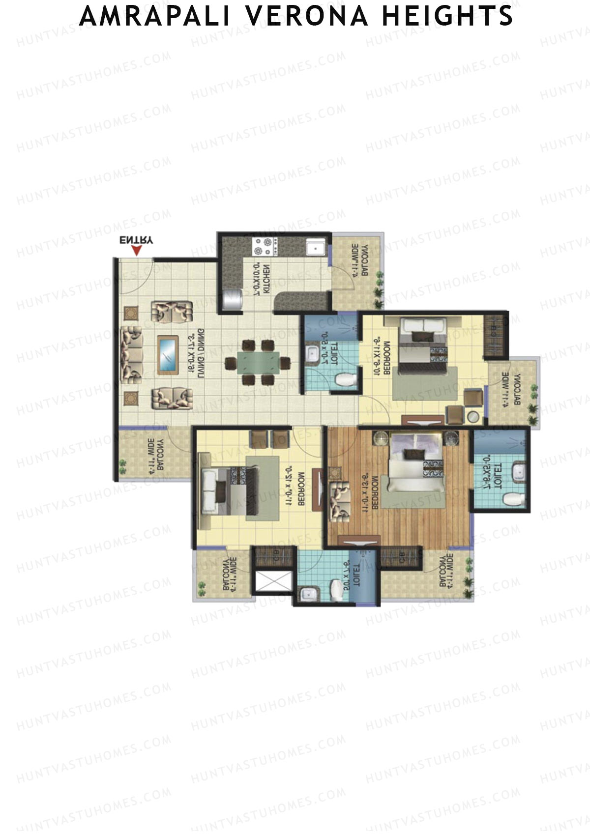Amrapali Verona Heights Tower F Unit 2 Floor Plan