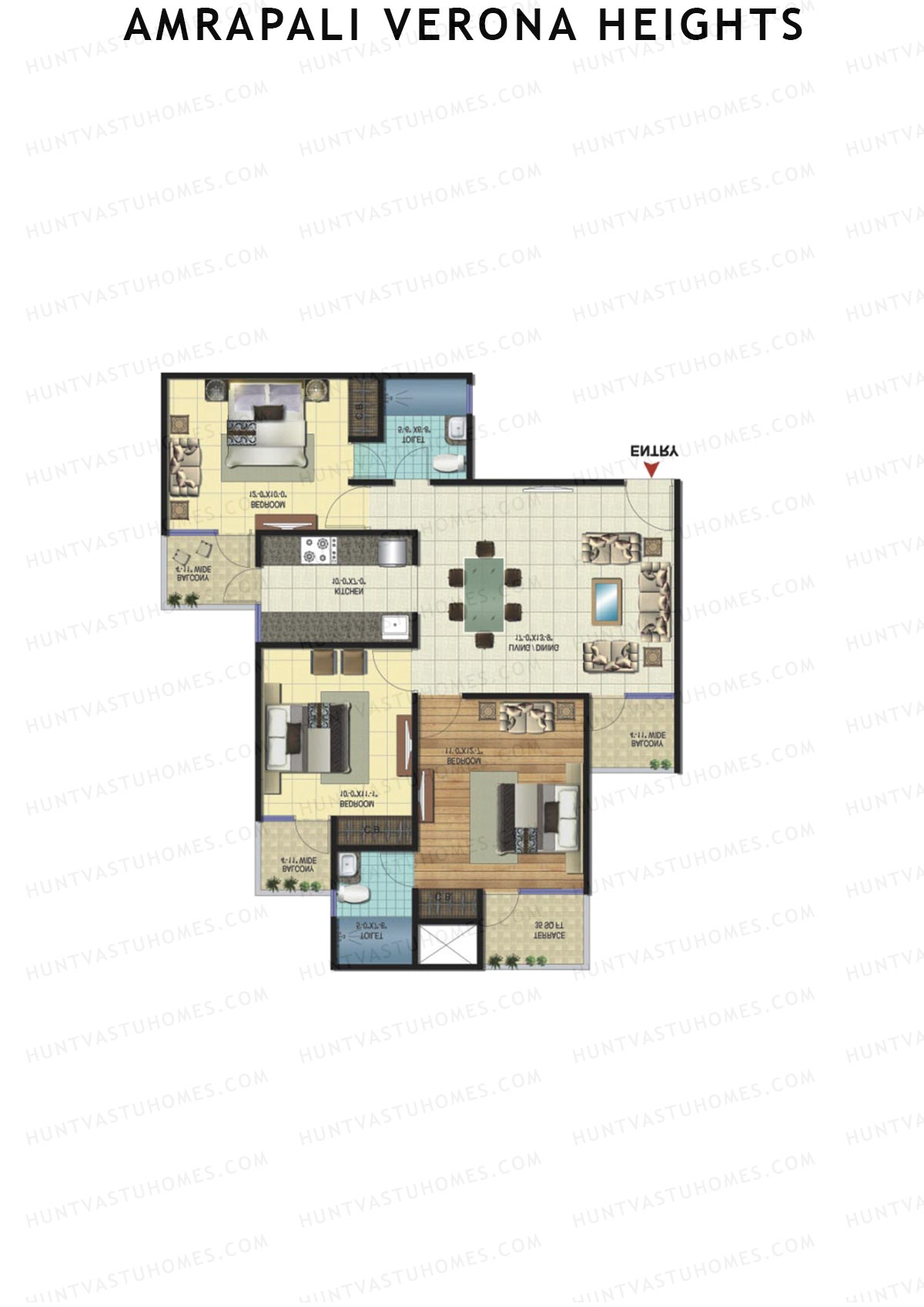 Amrapali Verona Heights Tower F Unit 3 Floor Plan