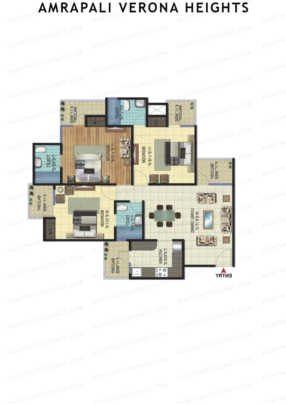 Amrapali Verona Heights Tower F Unit 5 Floor Plan