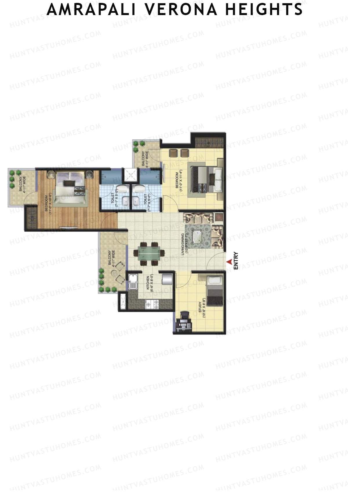 Amrapali Verona Heights Tower H Unit 1 Floor Plan