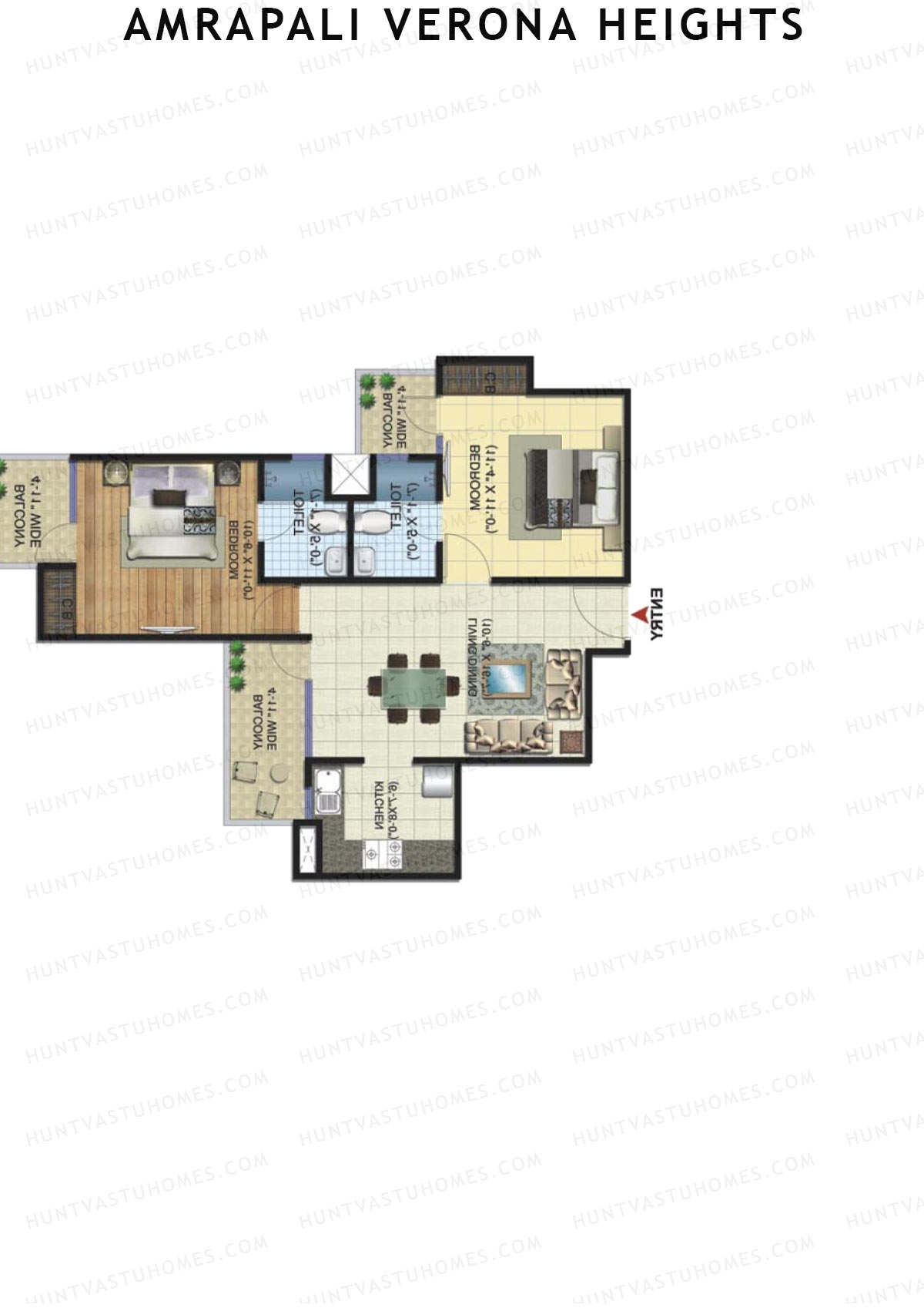 Amrapali Verona Heights Tower H Unit 3 Floor Plan