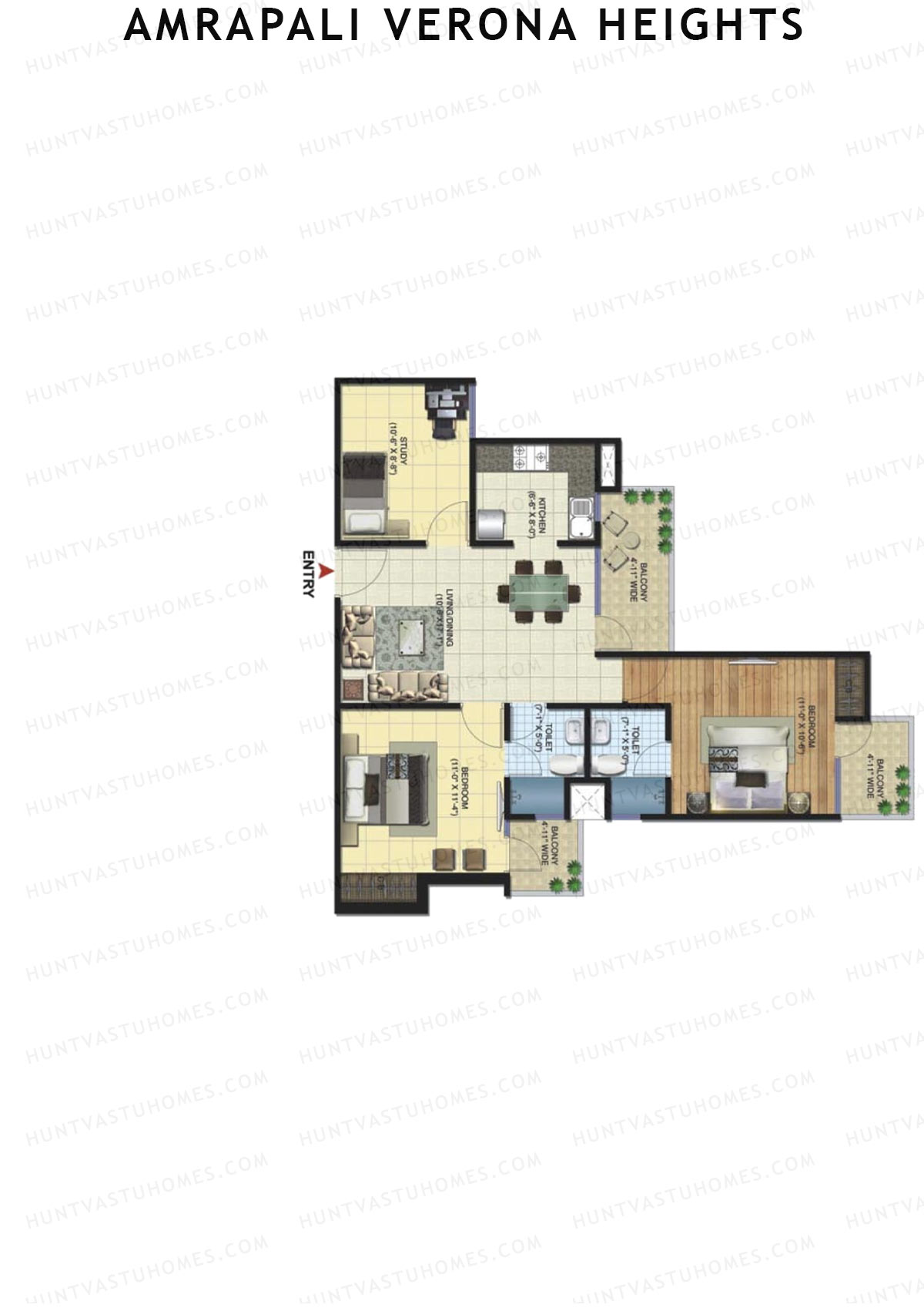 Amrapali Verona Heights Tower H Unit 5 Floor Plan