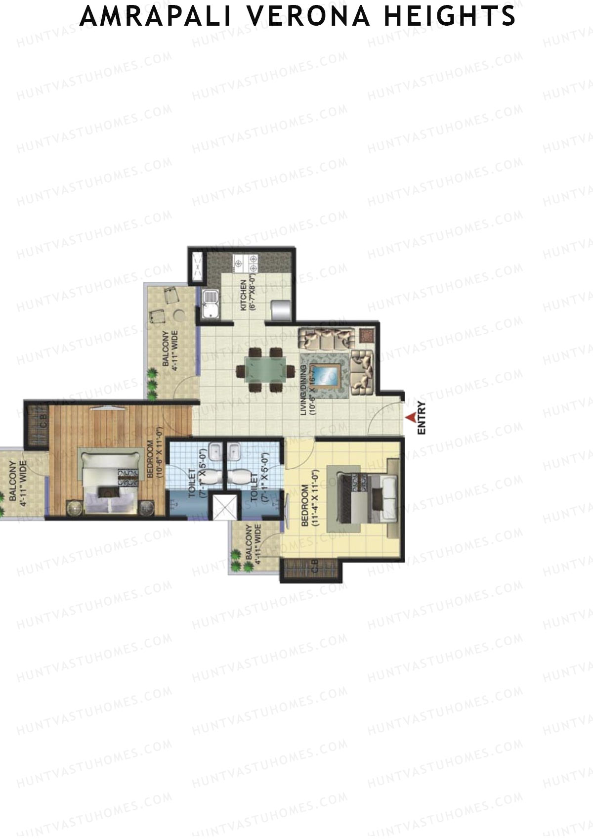 Amrapali Verona Heights Tower J Unit 1 Floor Plan