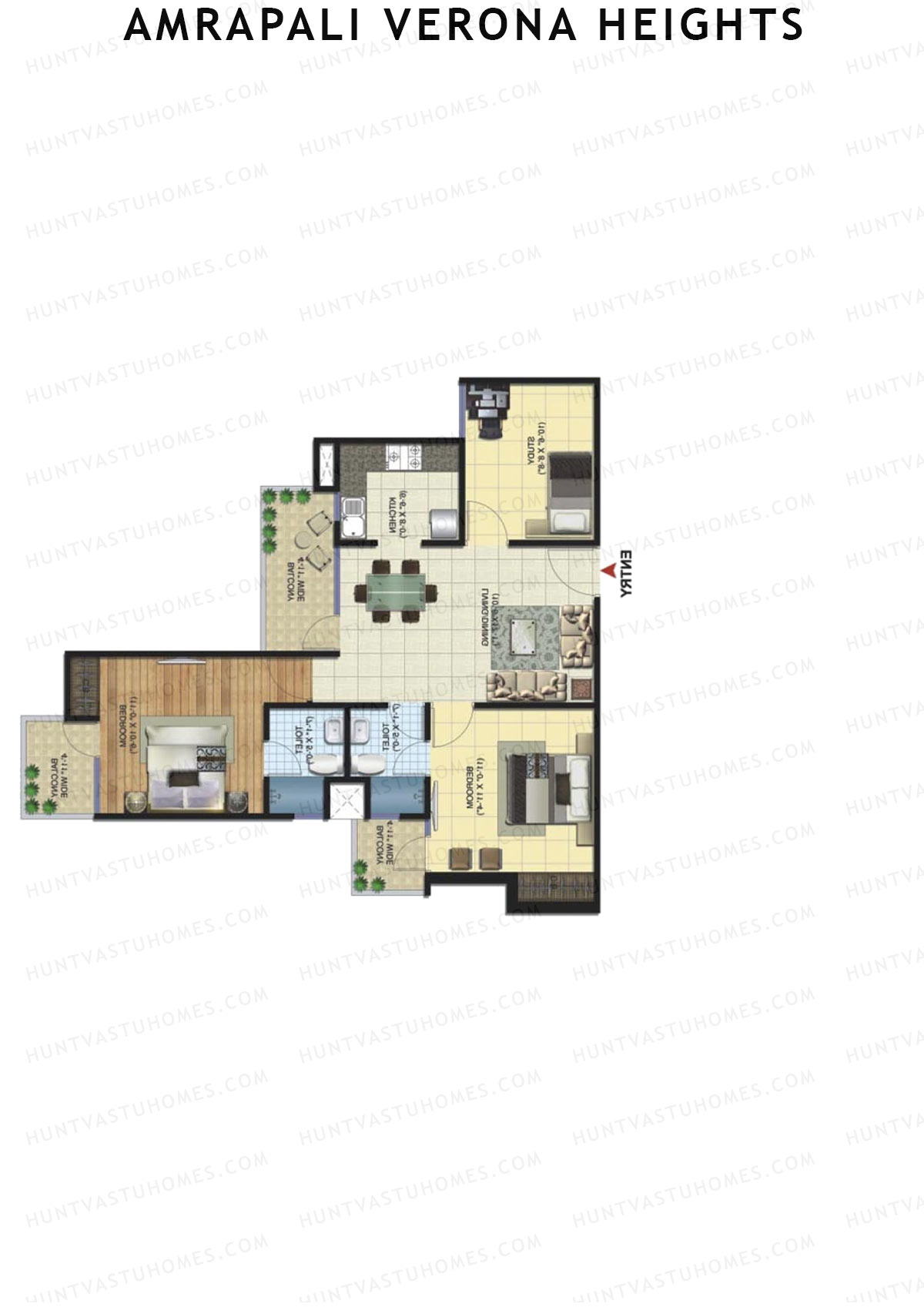Amrapali Verona Heights Tower J Unit 3 Floor Plan