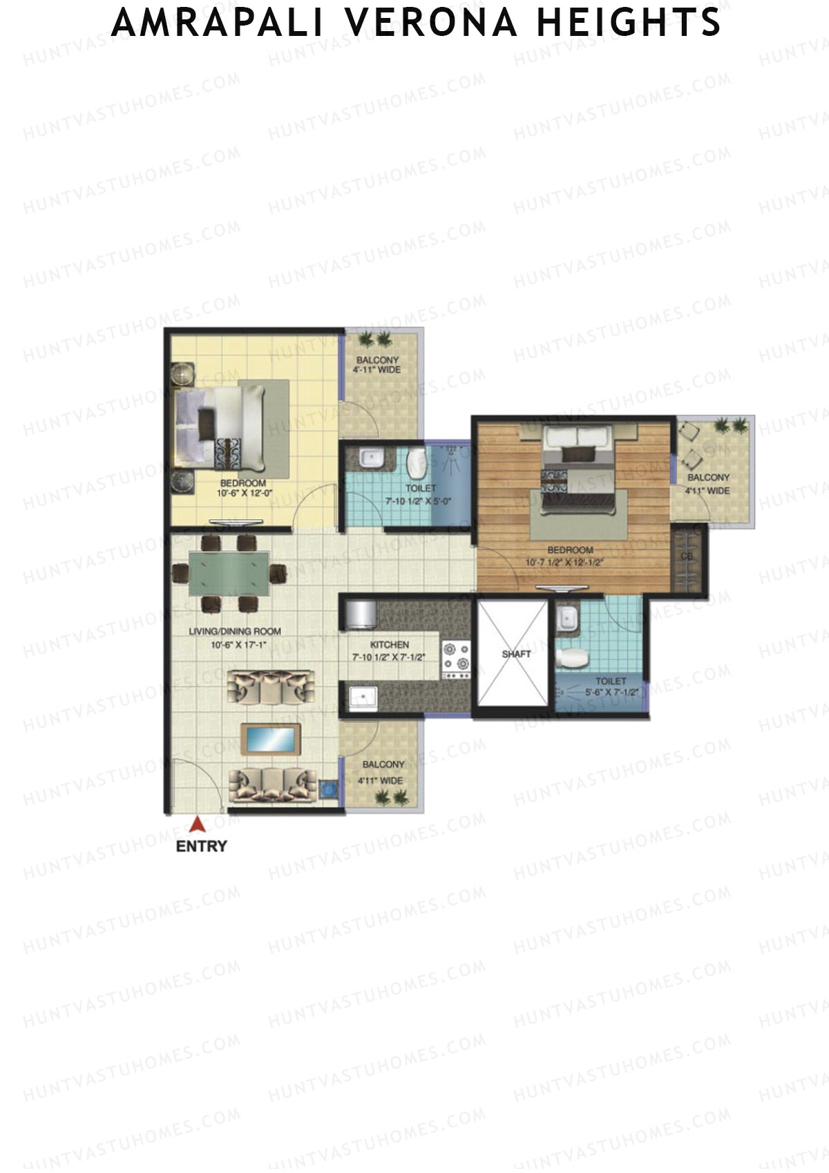 Amrapali Verona Heights Tower J Unit 4 Floor Plan