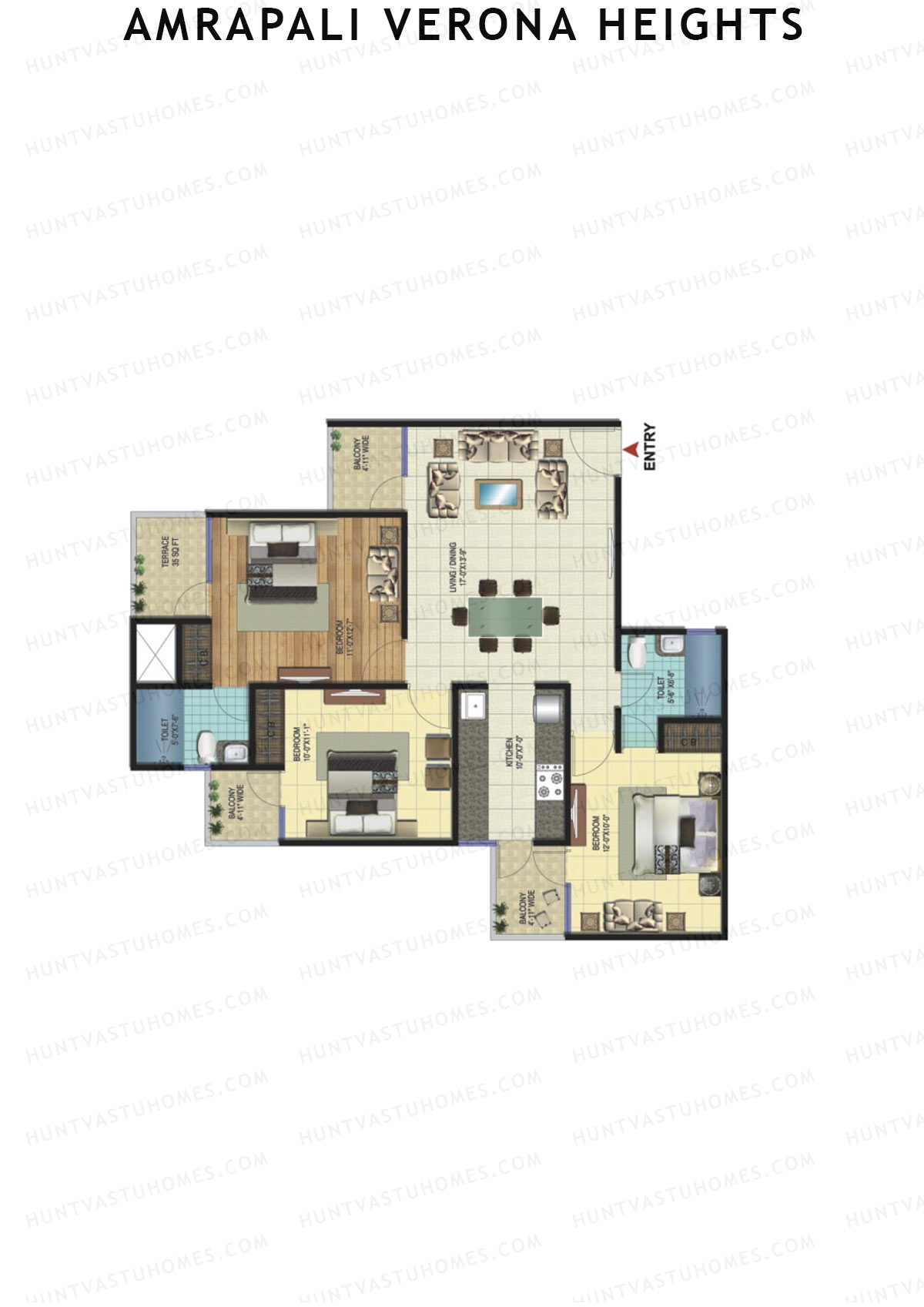 Amrapali Verona Heights Tower K Unit 1 Floor Plan