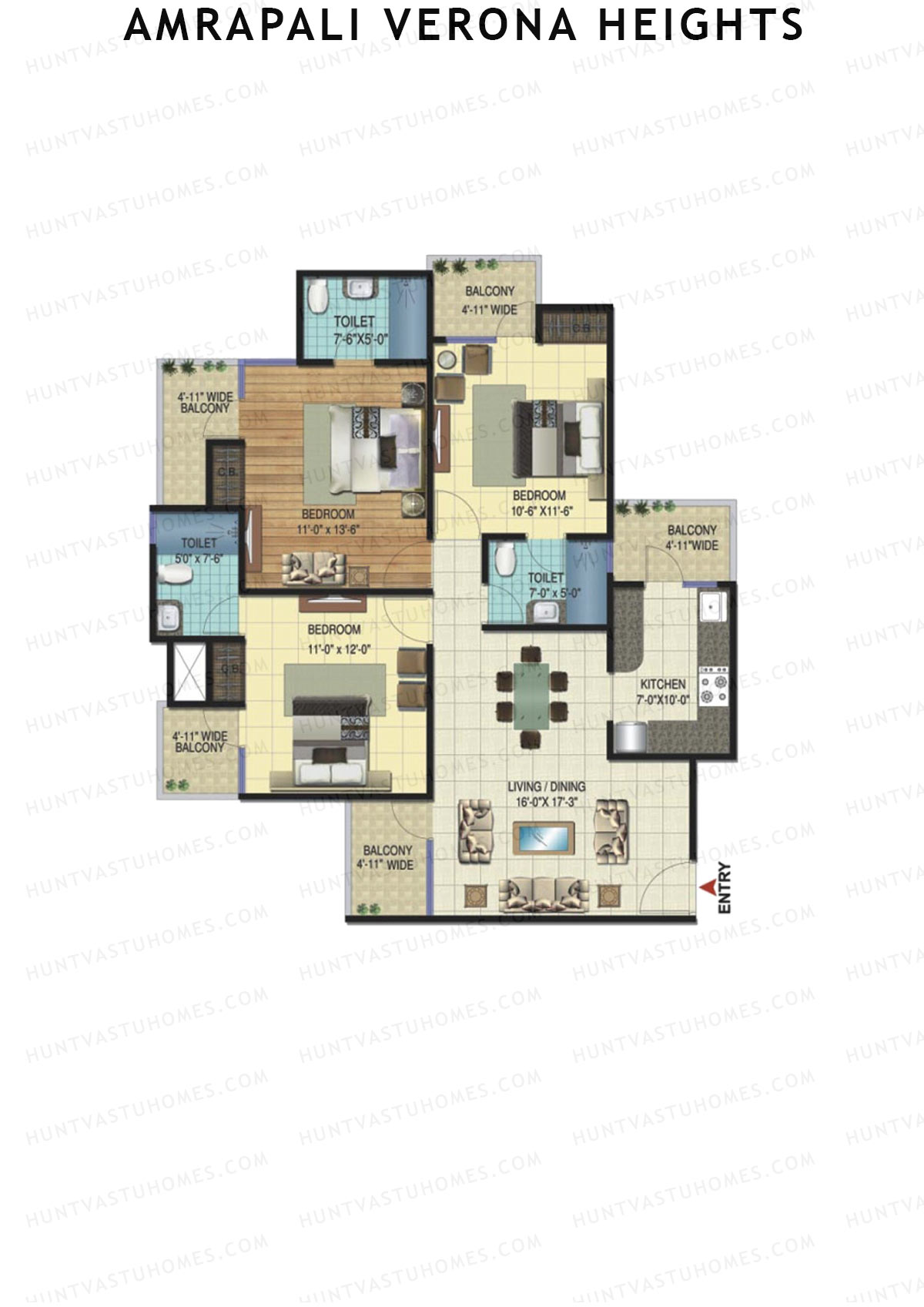 Amrapali Verona Heights Tower K Unit 2 Floor Plan