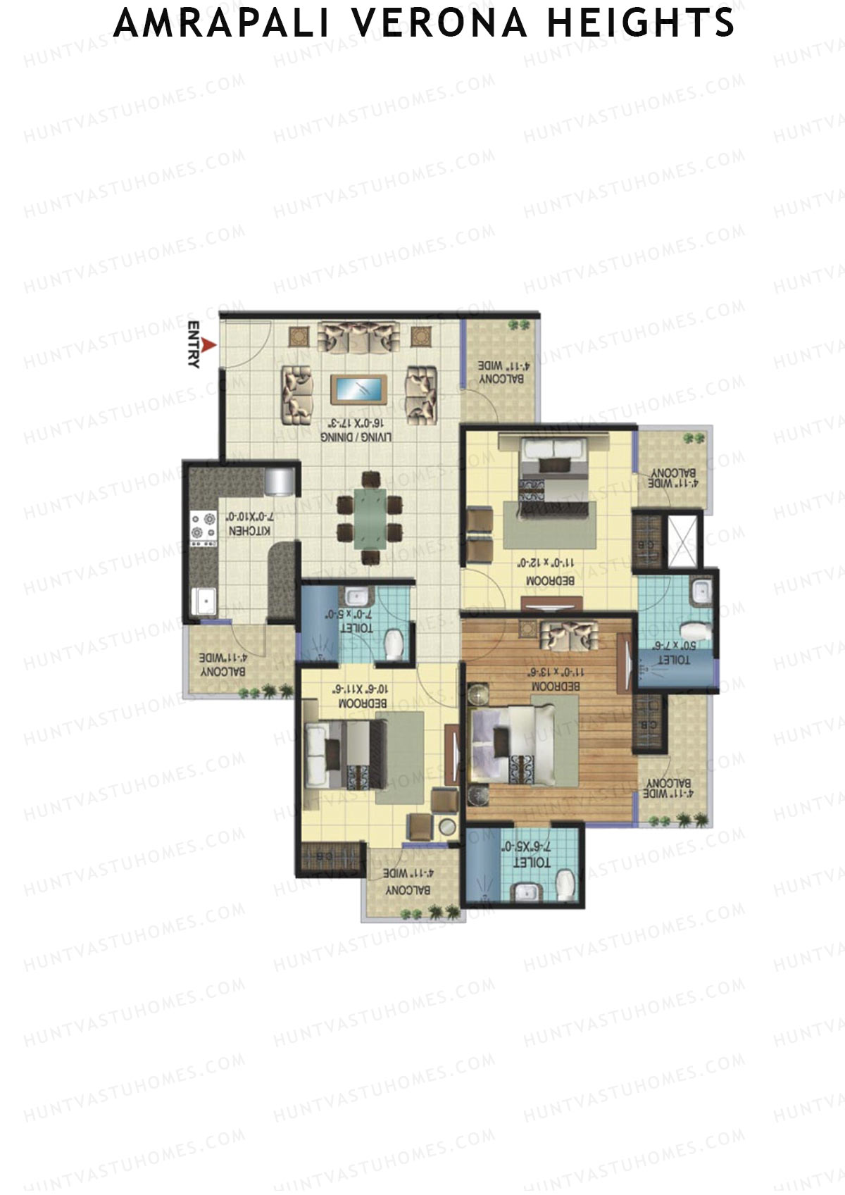 Amrapali Verona Heights Tower K Unit 5 Floor Plan