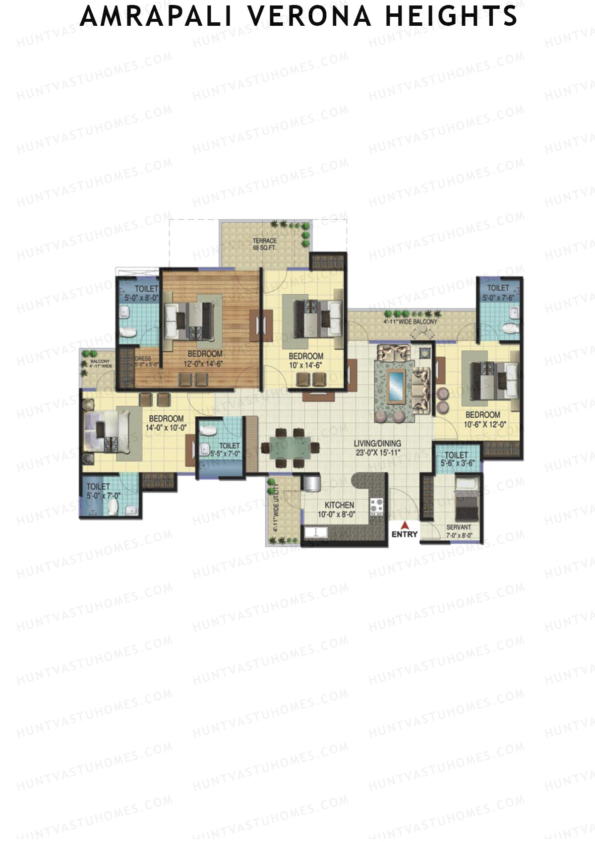 Amrapali Verona Heights Tower L Unit 1 Floor Plan