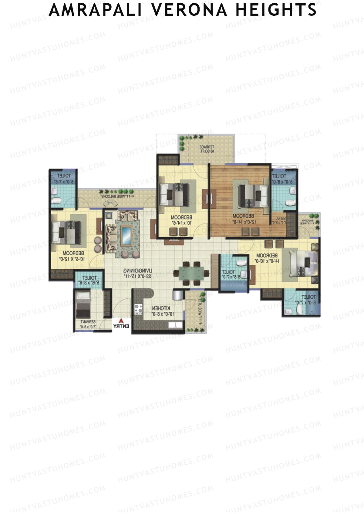 Amrapali Verona Heights Tower N Unit 2 Floor Plan
