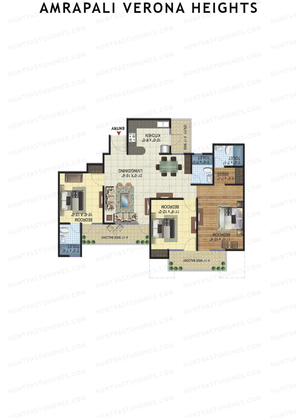 Amrapali Verona Heights Tower N Unit 3 Floor Plan