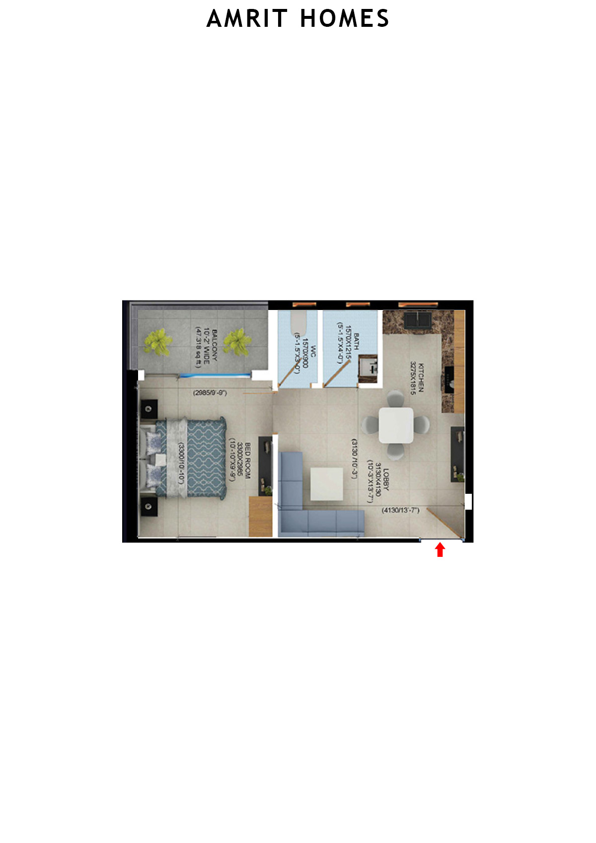 Amrit Homes Tower A11 Unit 1 Floor Plan