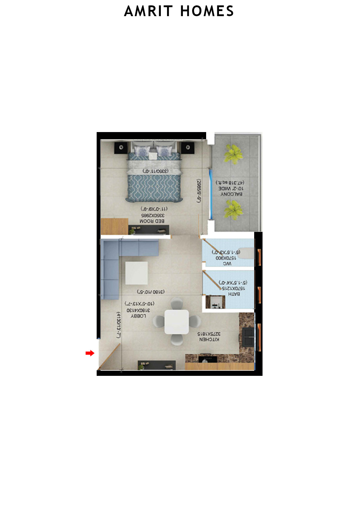 Amrit Homes Tower A12 Unit 1 Floor Plan