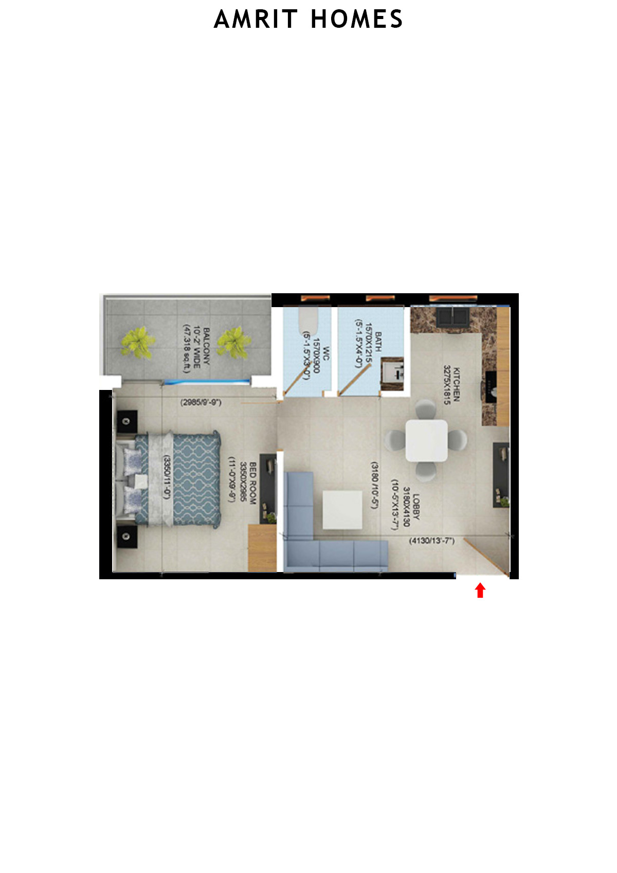 Amrit Homes Tower A12 Unit 4 Floor Plan