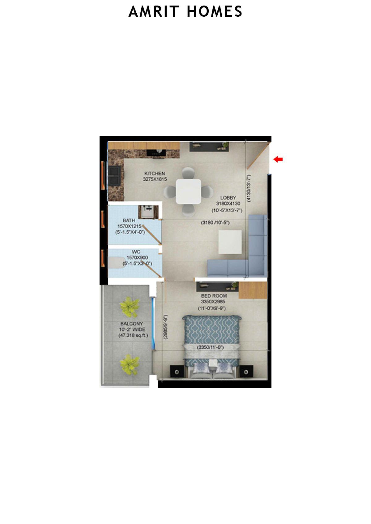 Amrit Homes Tower A12 Unit 7 Floor Plan