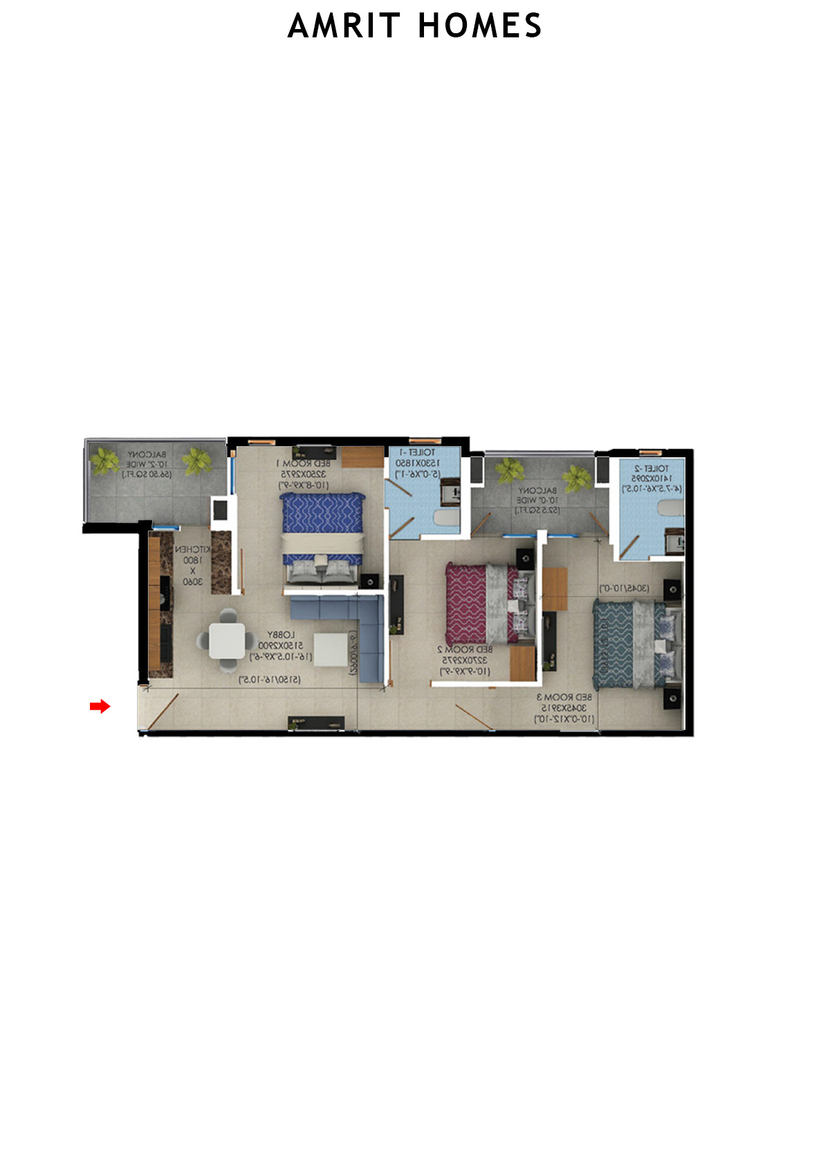 Amrit Homes Tower A5 Unit 2 Floor Plan