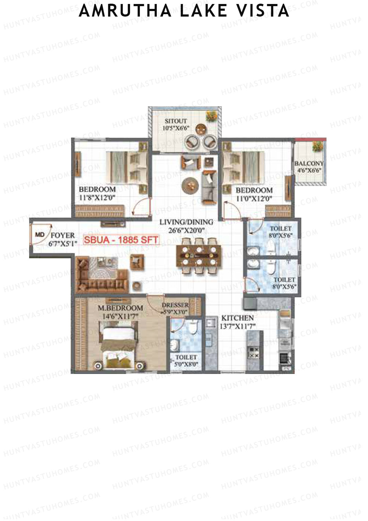 Amrutha Lake Vista Block A Unit 2 Floor Plan