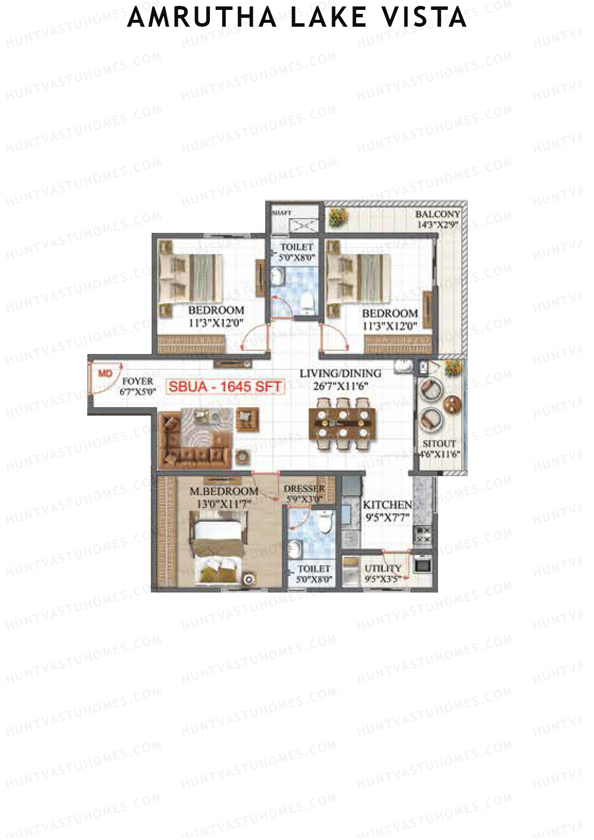 Amrutha Lake Vista Block B Unit 4 Floor Plan