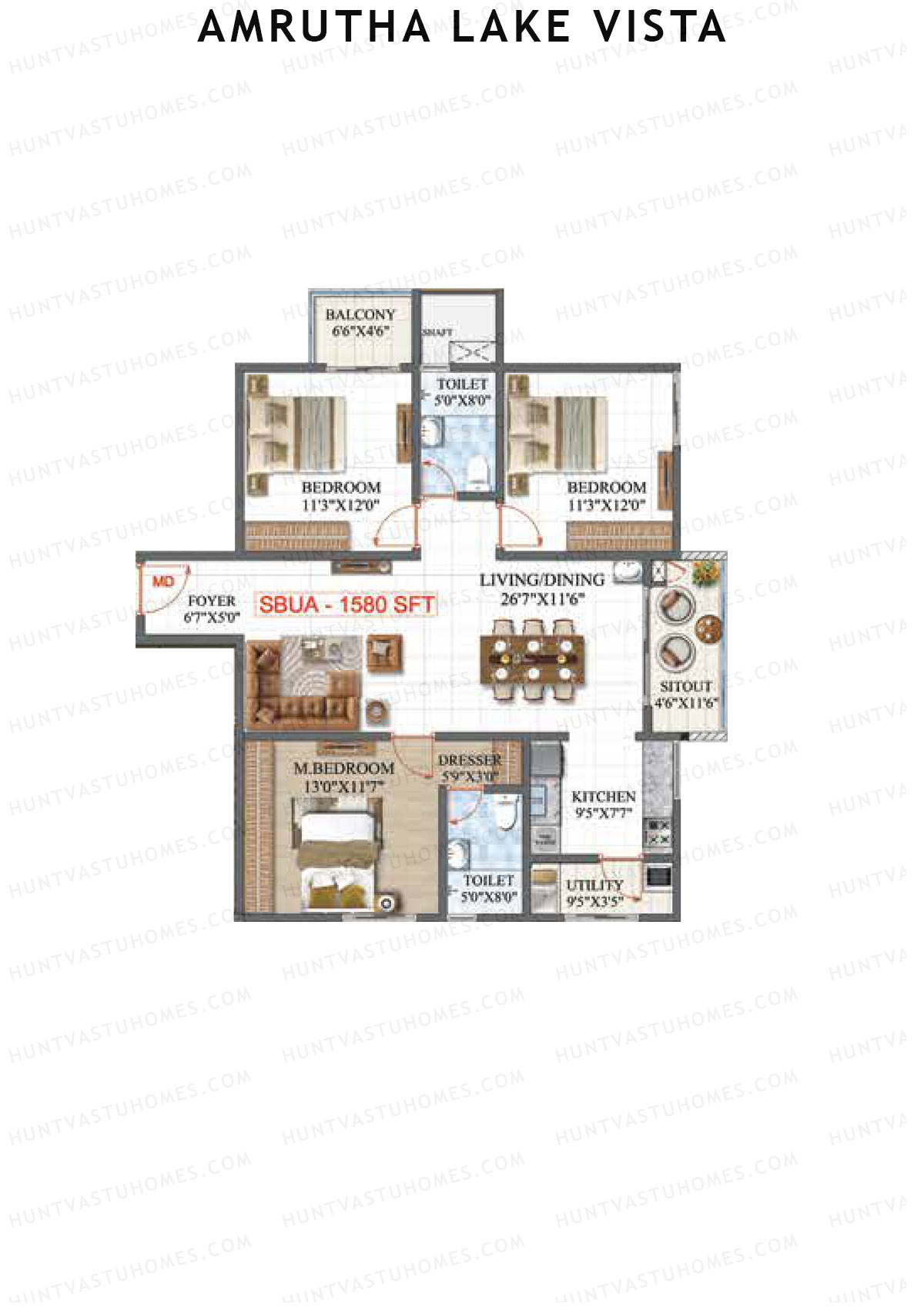 Amrutha Lake Vista Block C Unit 2 Floor Plan
