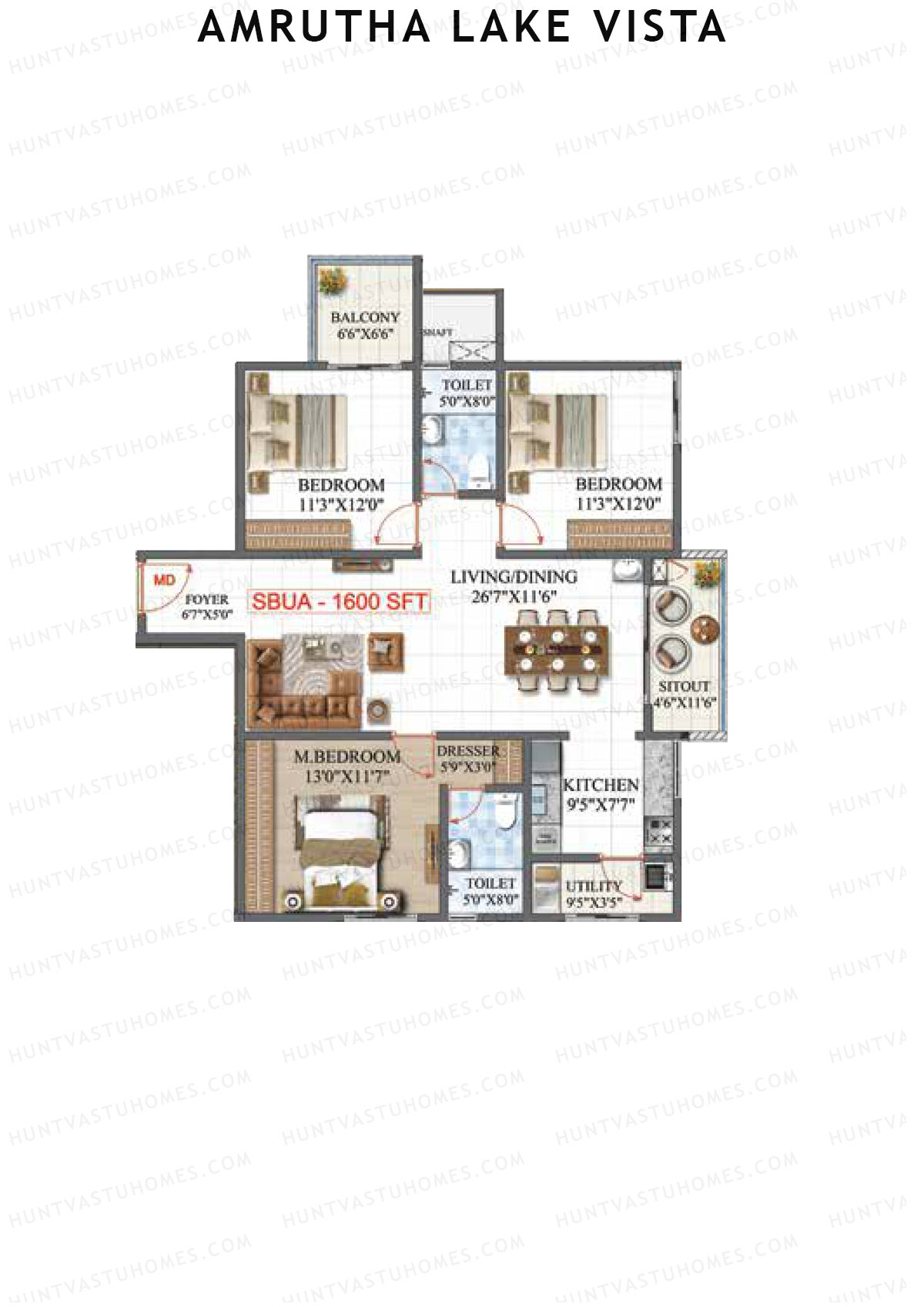 Amrutha Lake Vista Block C Unit 2 Floor Plan