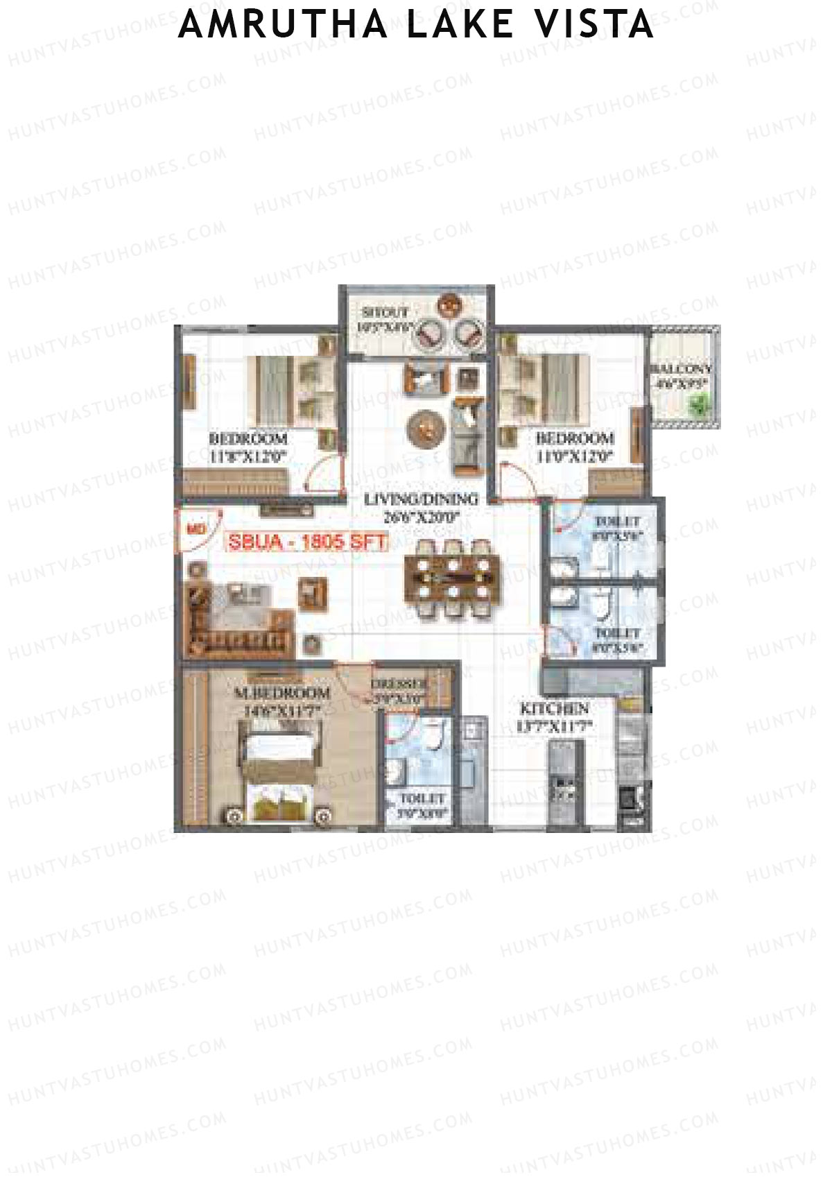 Amrutha Lake Vista Block E Unit 2 Floor Plan