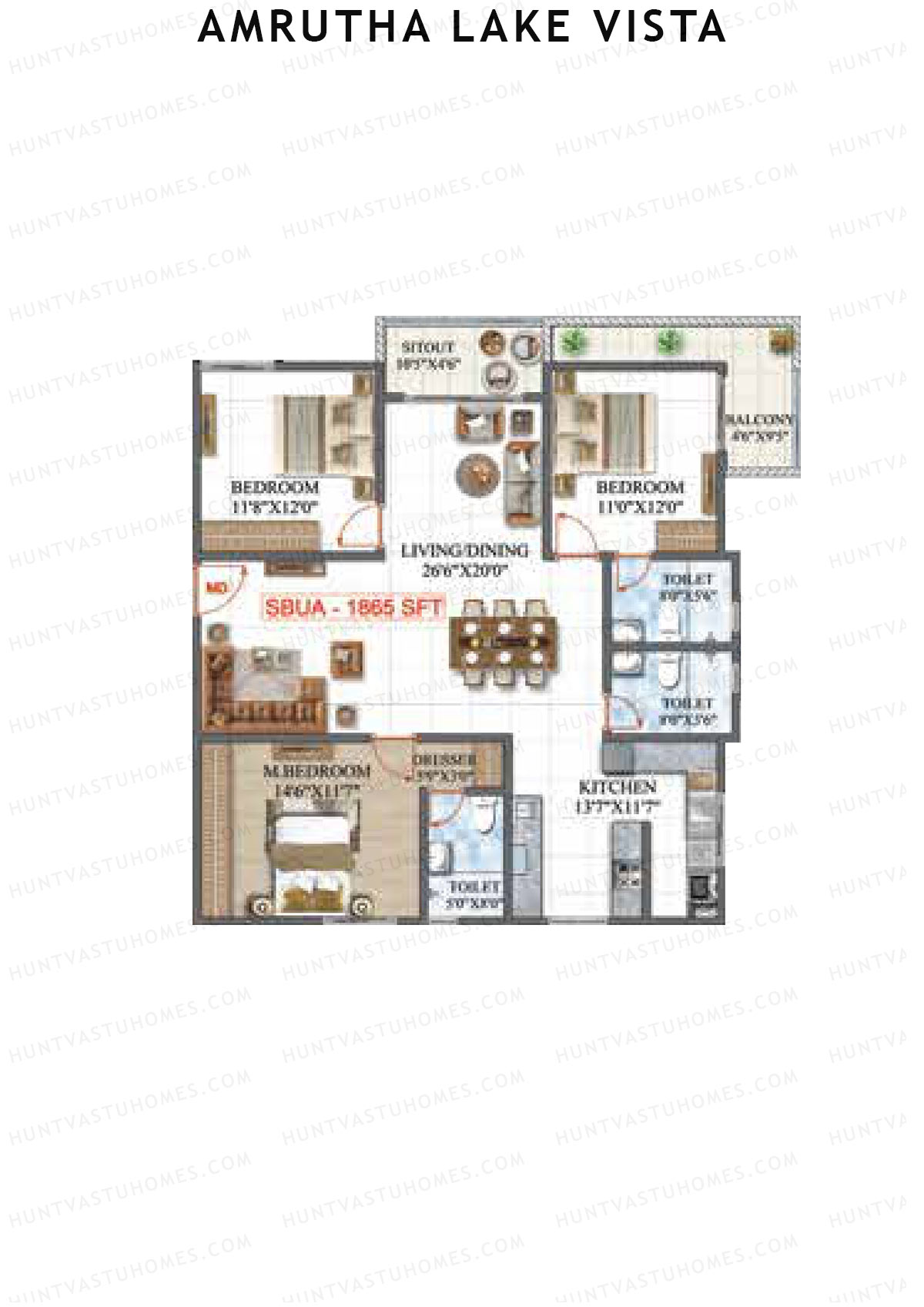 Amrutha Lake Vista Block E Unit 2 Floor Plan
