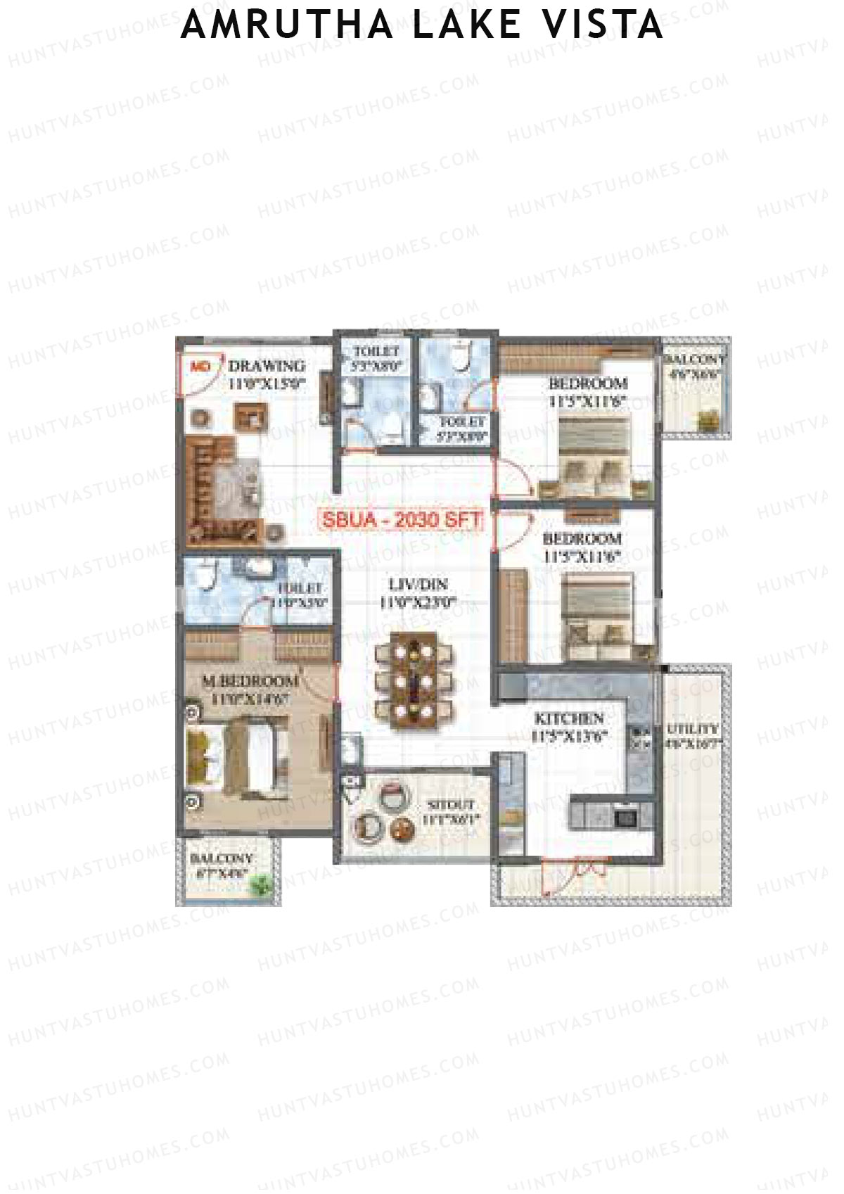 Amrutha Lake Vista Block E Unit 4 Floor Plan
