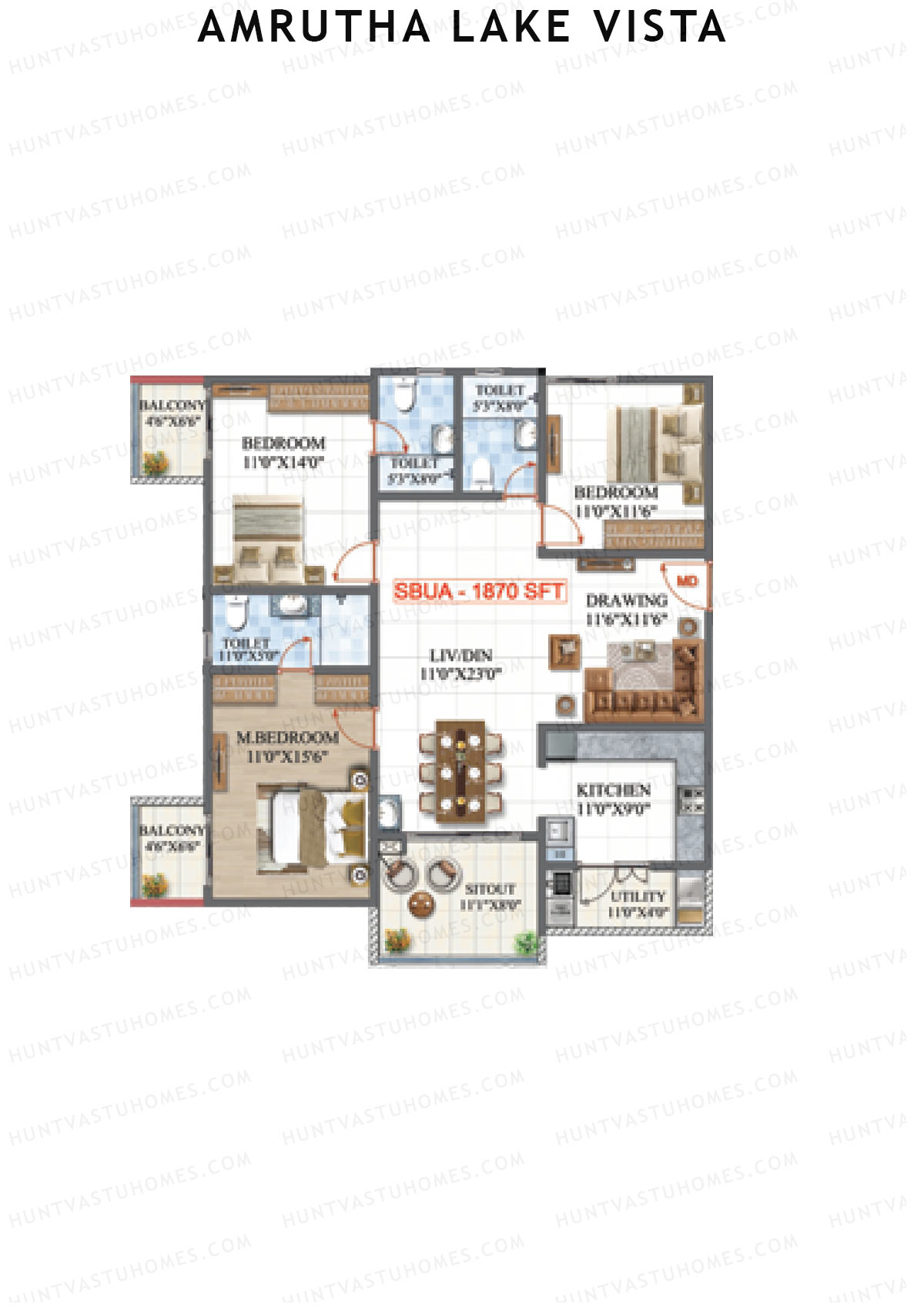 Amrutha Lake Vista Block E Unit 5 Floor Plan