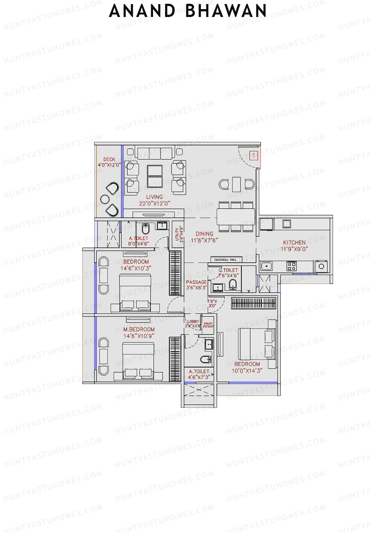 Anand Bhawan Wing A Unit 1 Floor Plan