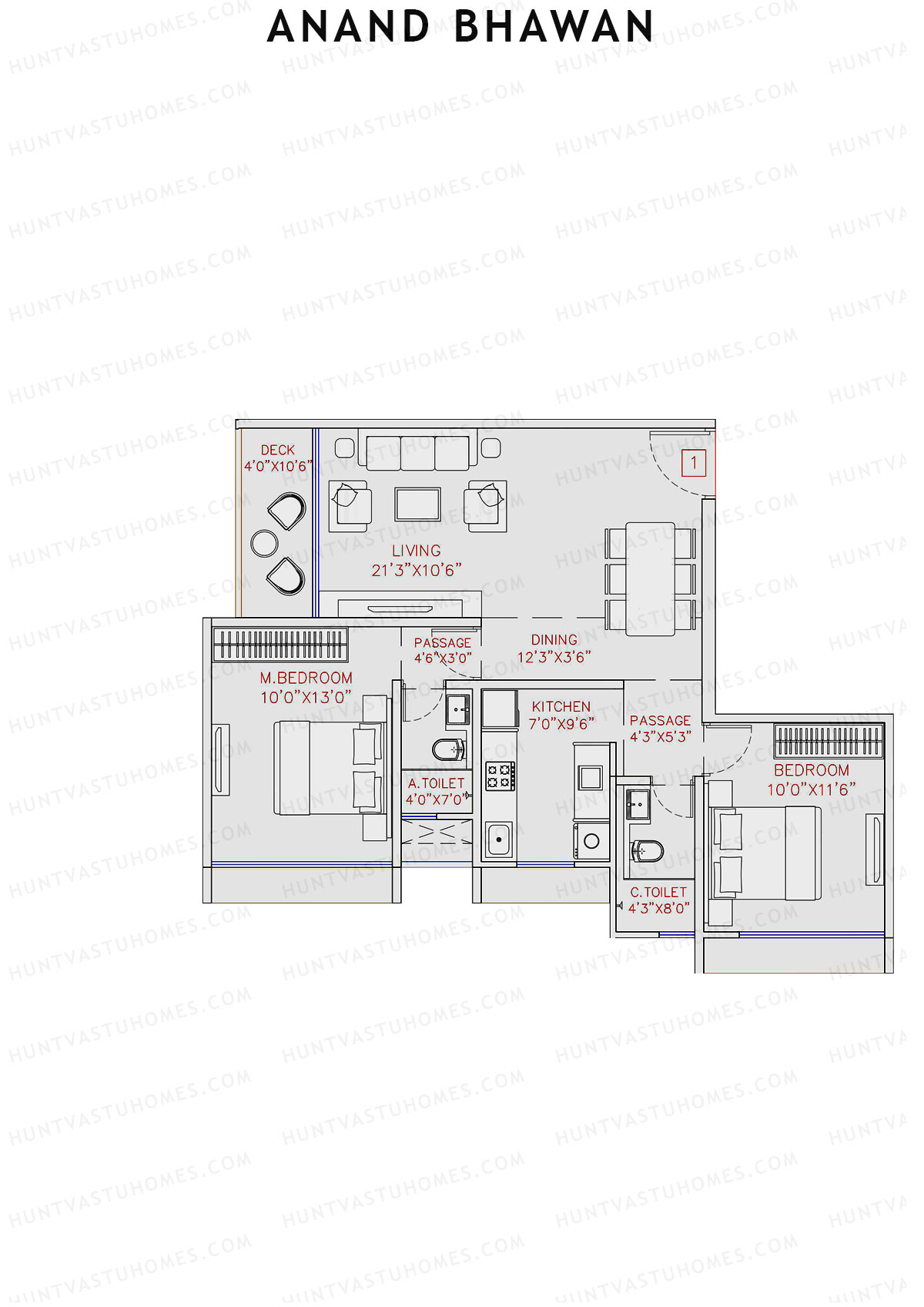 Anand Bhawan Wing B Unit 1 Floor Plan
