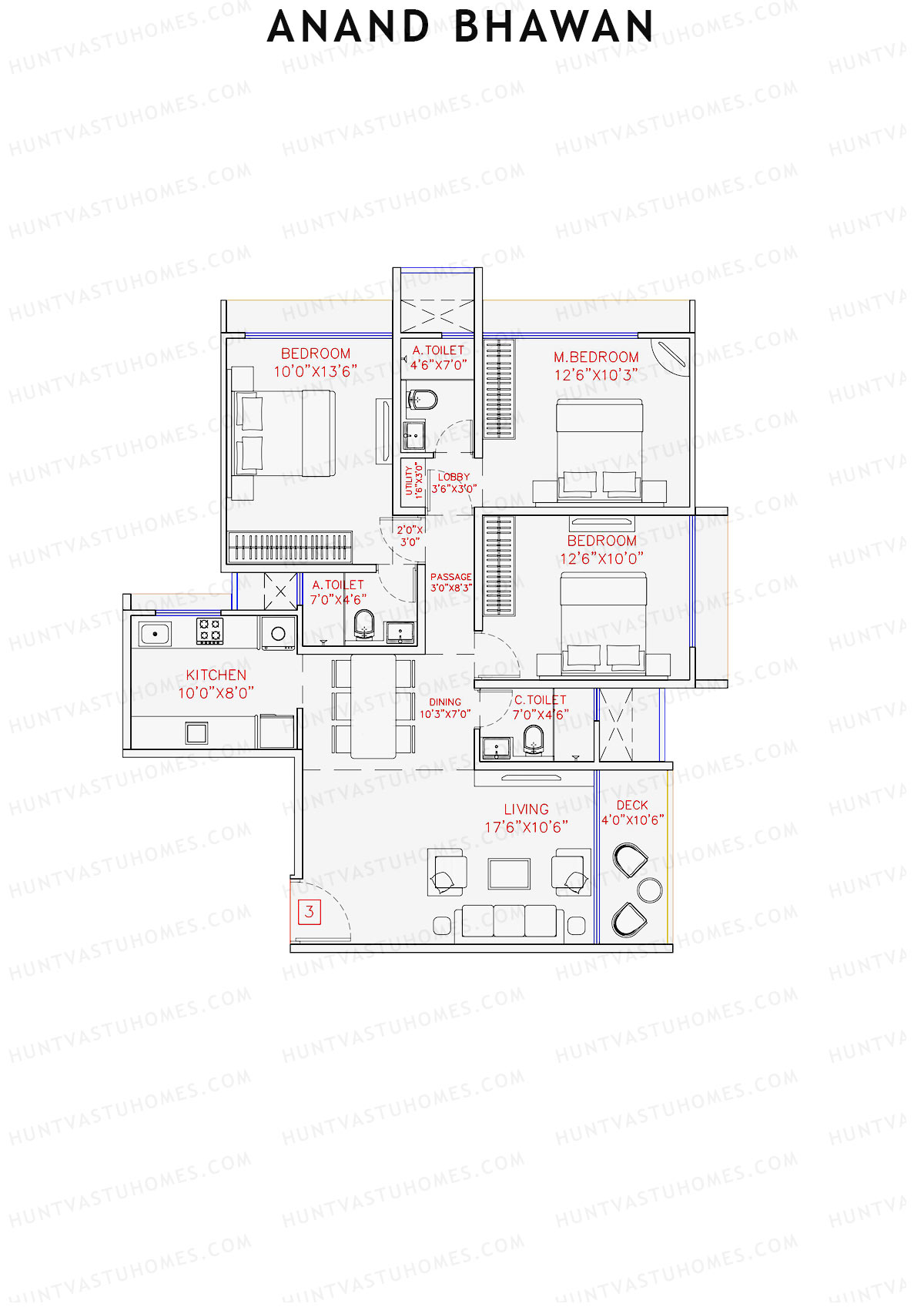 Anand Bhawan Wing B Unit 3 Floor Plan