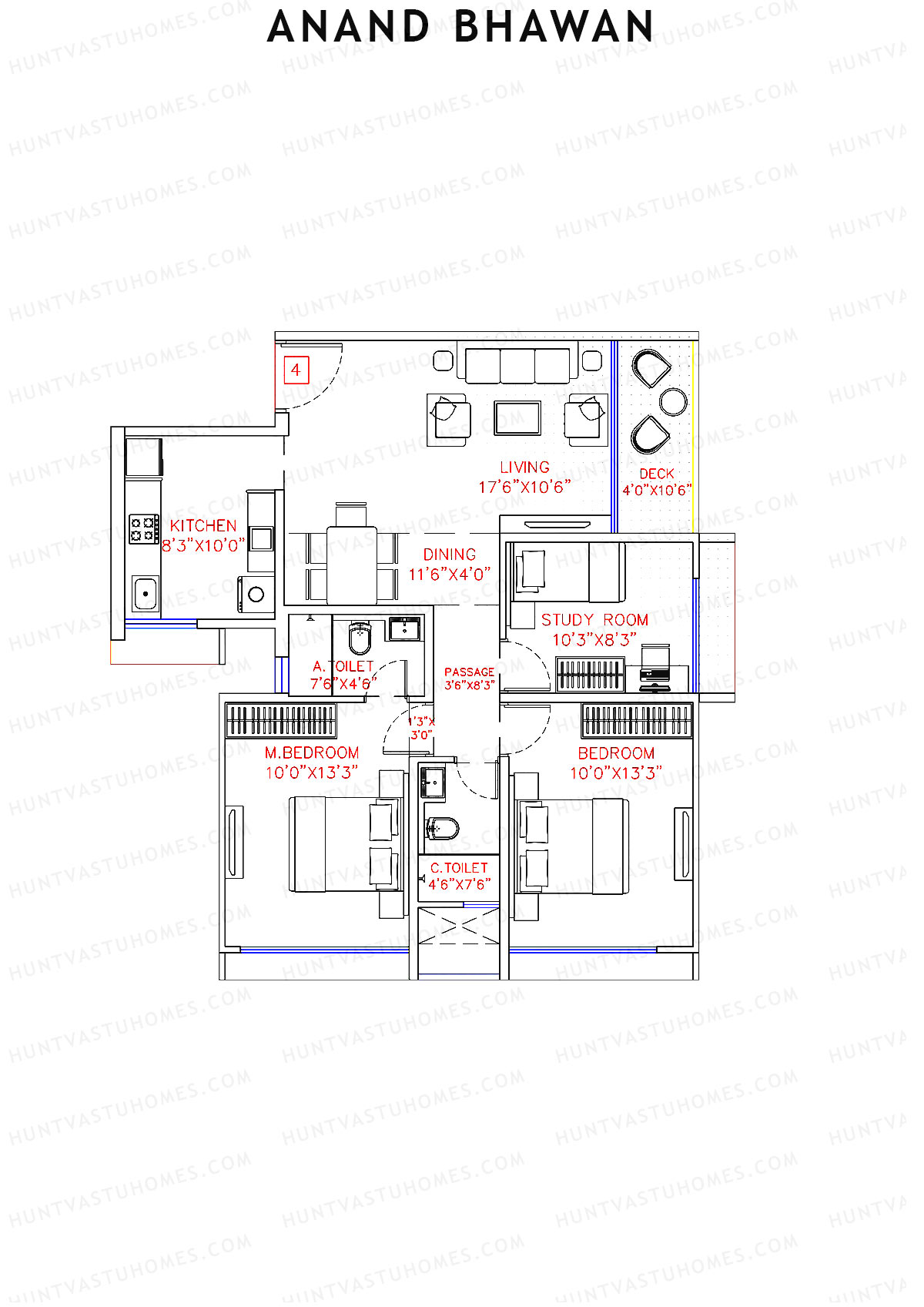 Anand Bhawan Wing B Unit 4 Floor Plan