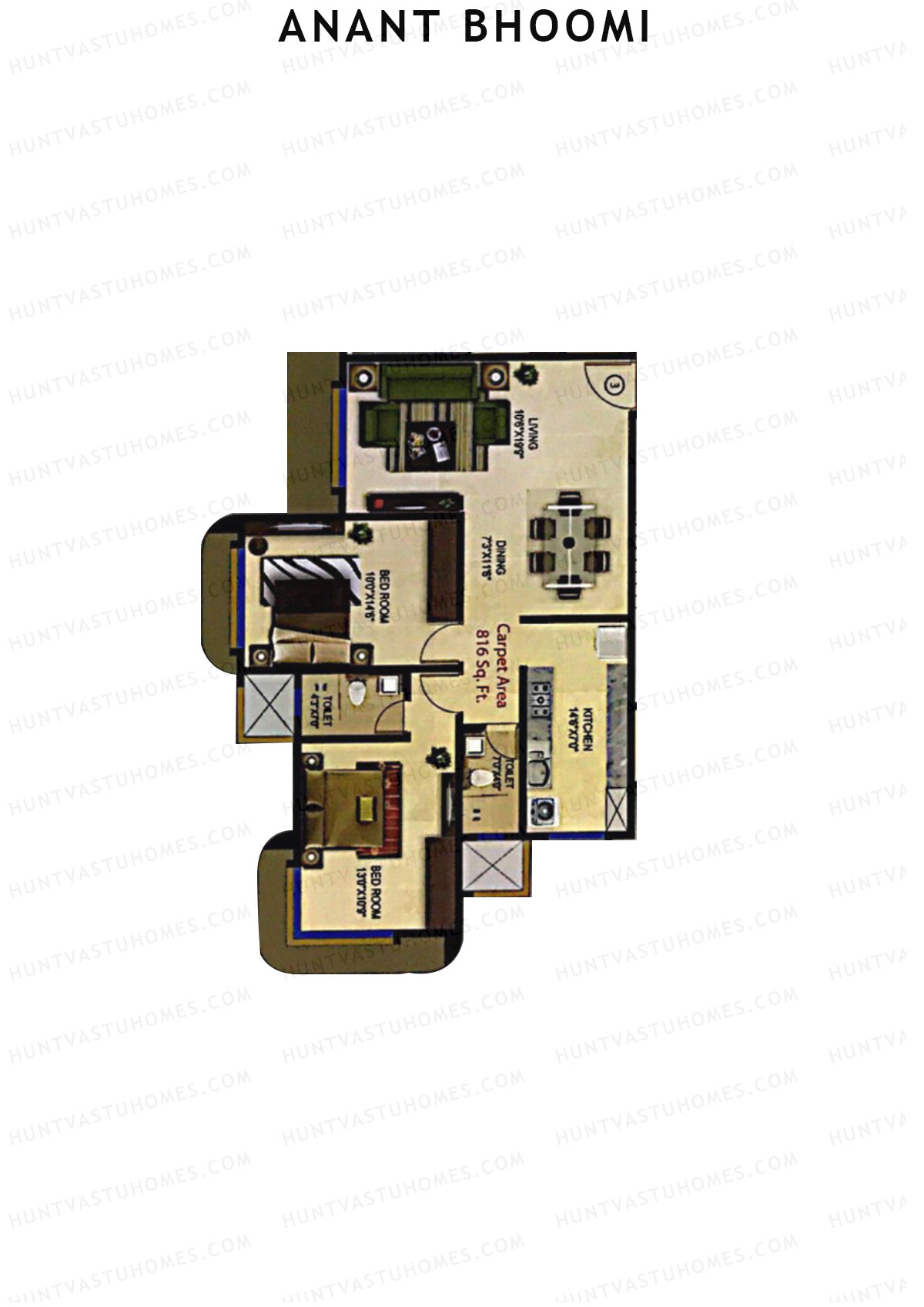 Anant Bhoomi Wing A Unit 3 Floor Plan